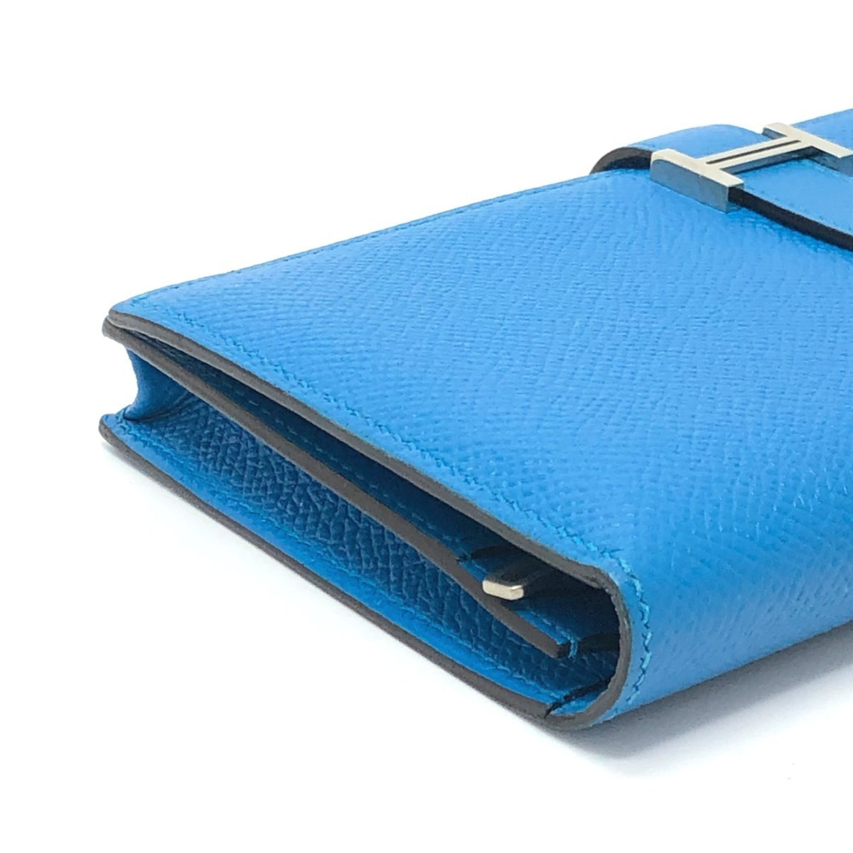 Hermes Blue Epsom Leather Long Wallet (Bi-Fold) (Pre-Owned)