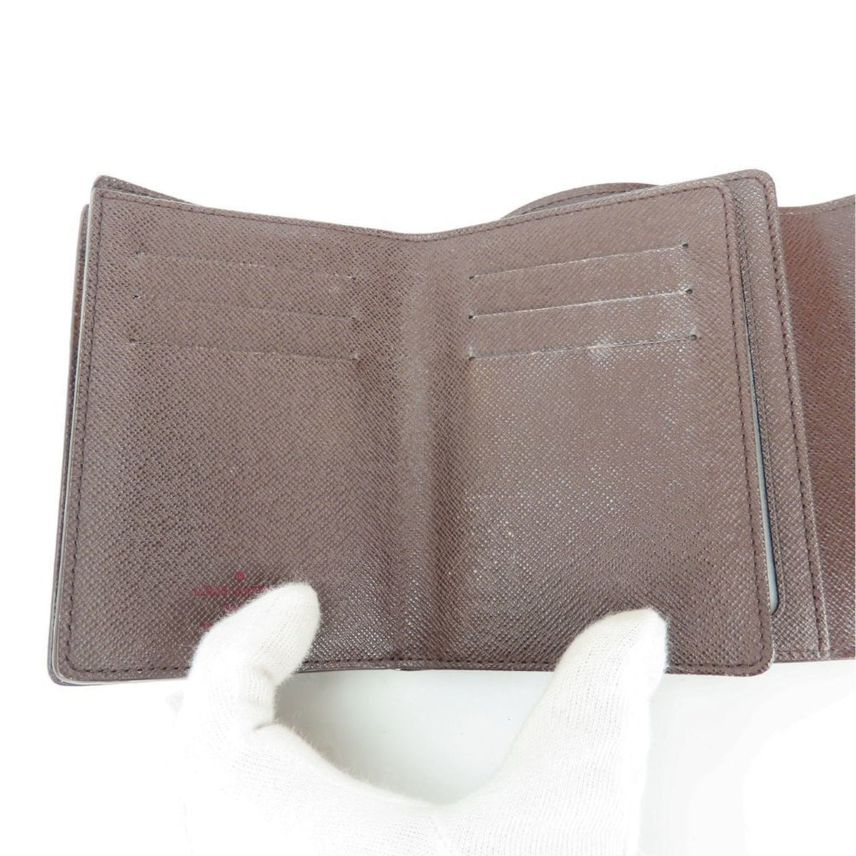 Louis Vuitton Brown Damier Canvas Ebene Damier Canvas Wallet (Tri-Fold) (Pre-Owned)