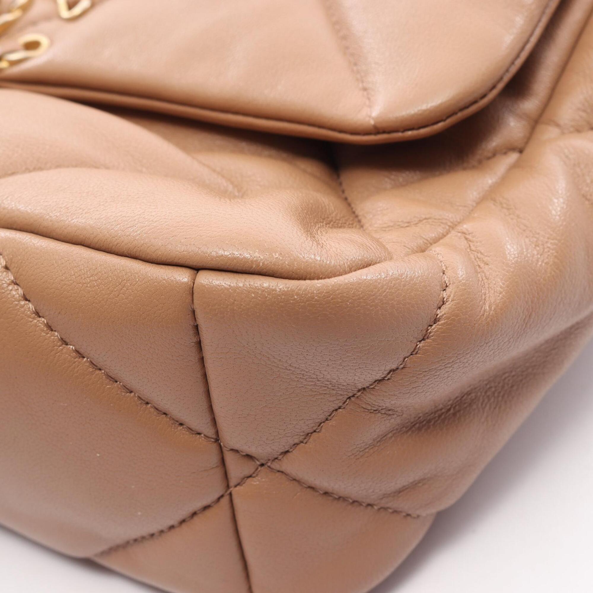 Chanel Brown Leather Handbag Shoulder Bag (Pre-Owned)