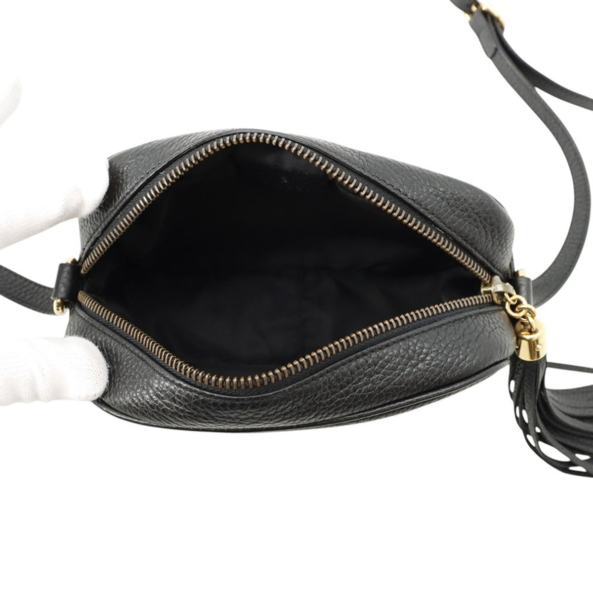 Gucci Soho Black Leather Handbag Shoulder Bag (Pre-Owned)