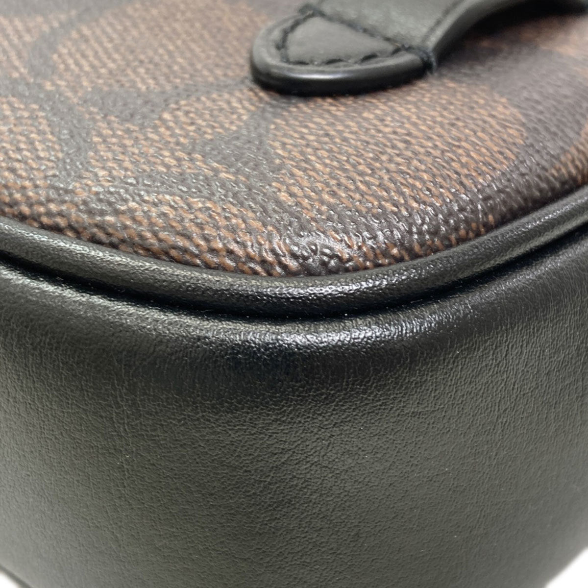 Coach Dark Brown Signature Line Pvc Shoulder Bag (Pre-Owned)