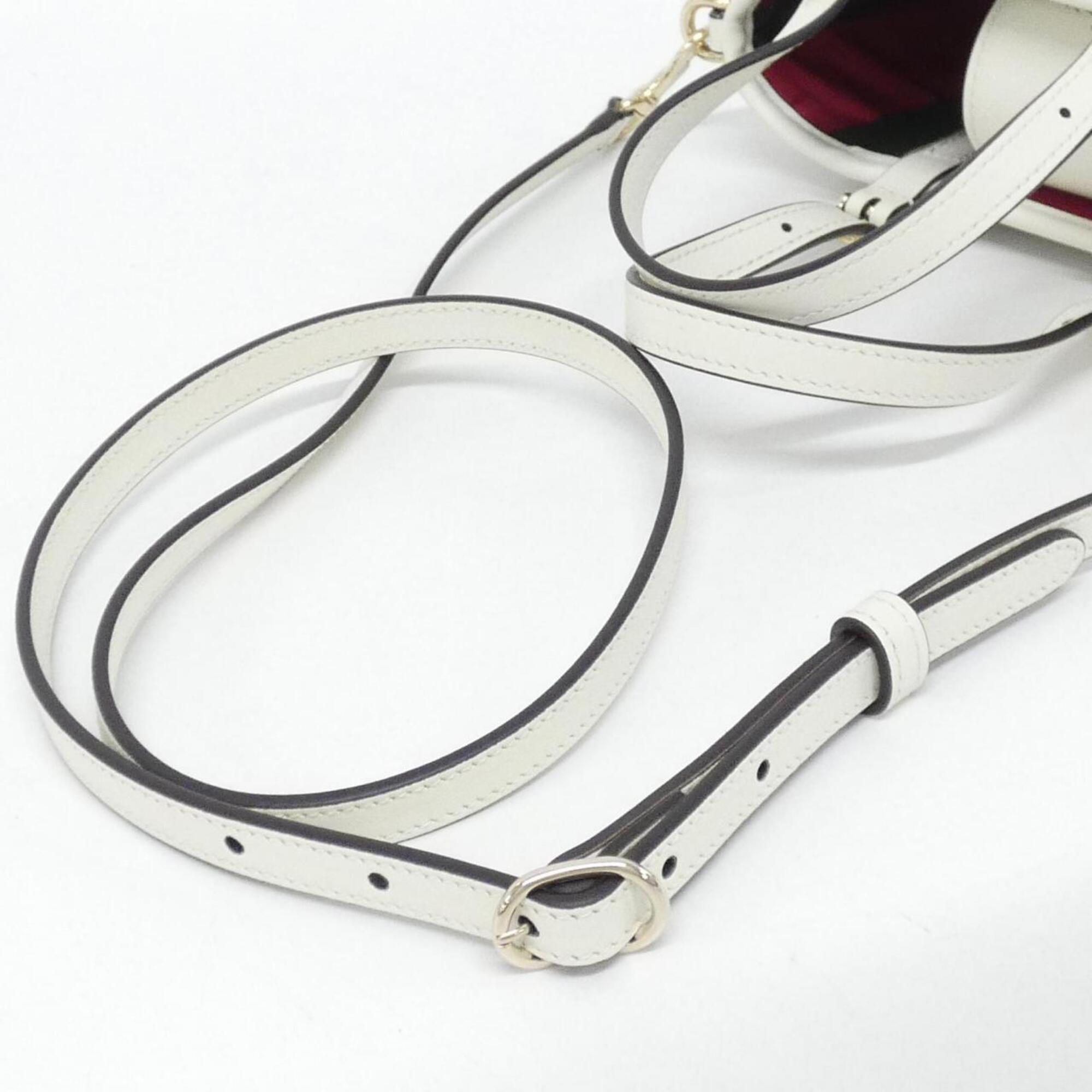 Gucci White Coated Canvas Leather Handbag (Pre-Owned)