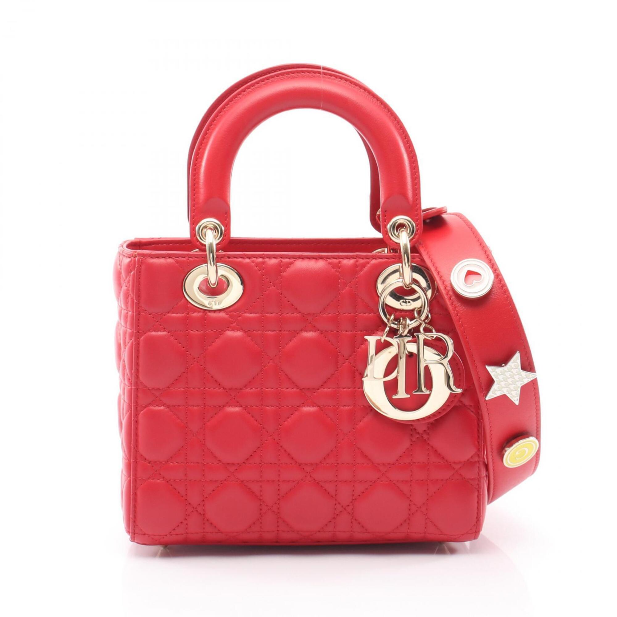 Christian Dior Red Color Leather Handbag (Pre-Owned)