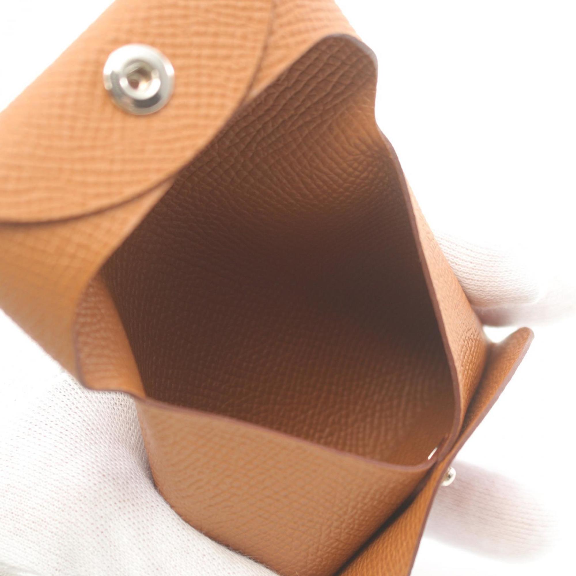 Hermes Bastia Brown Epsom Leather Coin Purse/Coin Case (Pre-Owned)