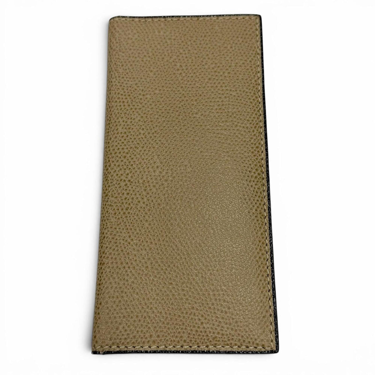 Valextra Grayish Leather Long Wallet (Bi-Fold) (Pre-Owned)