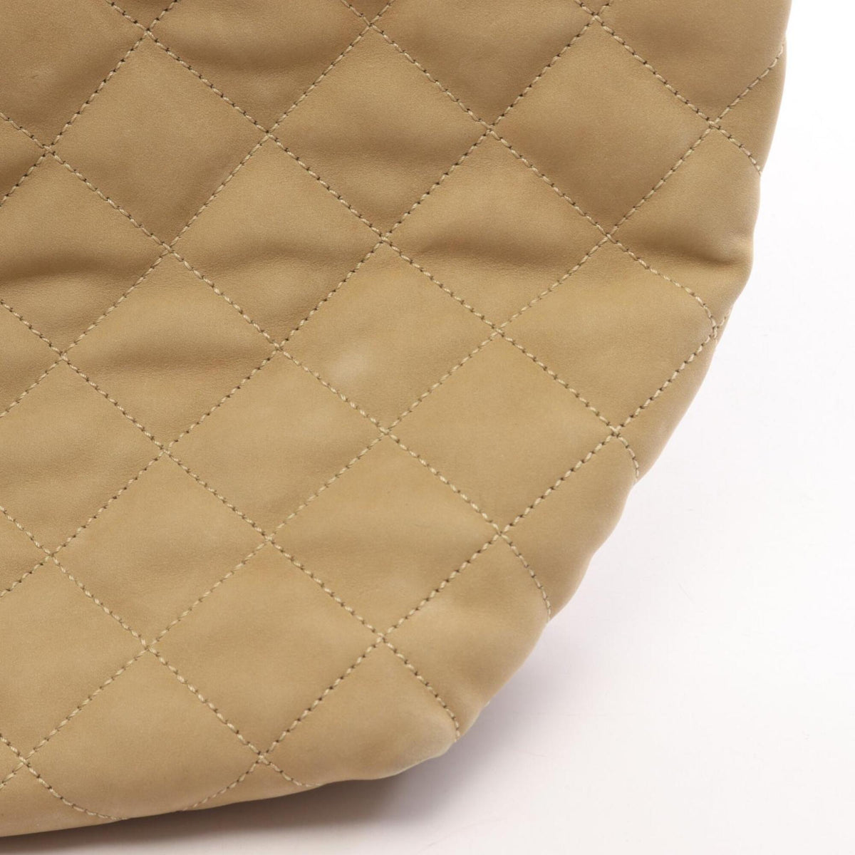 Saint Laurent Beige Leather Handbag Pouch Tote Bag (Pre-Owned)