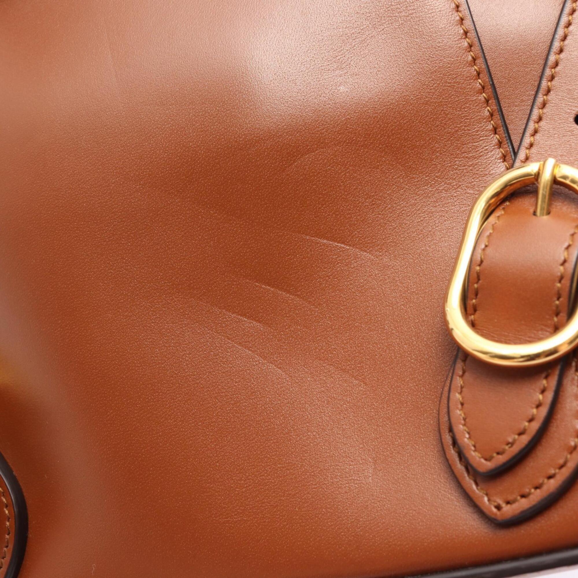 Gucci Brown Leather Backpack Handbag (Pre-Owned)