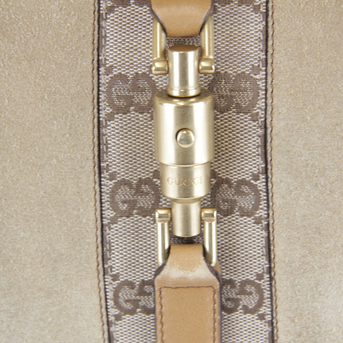 Gucci New Jackie Beige Suede Leather Handbag (Pre-Owned)