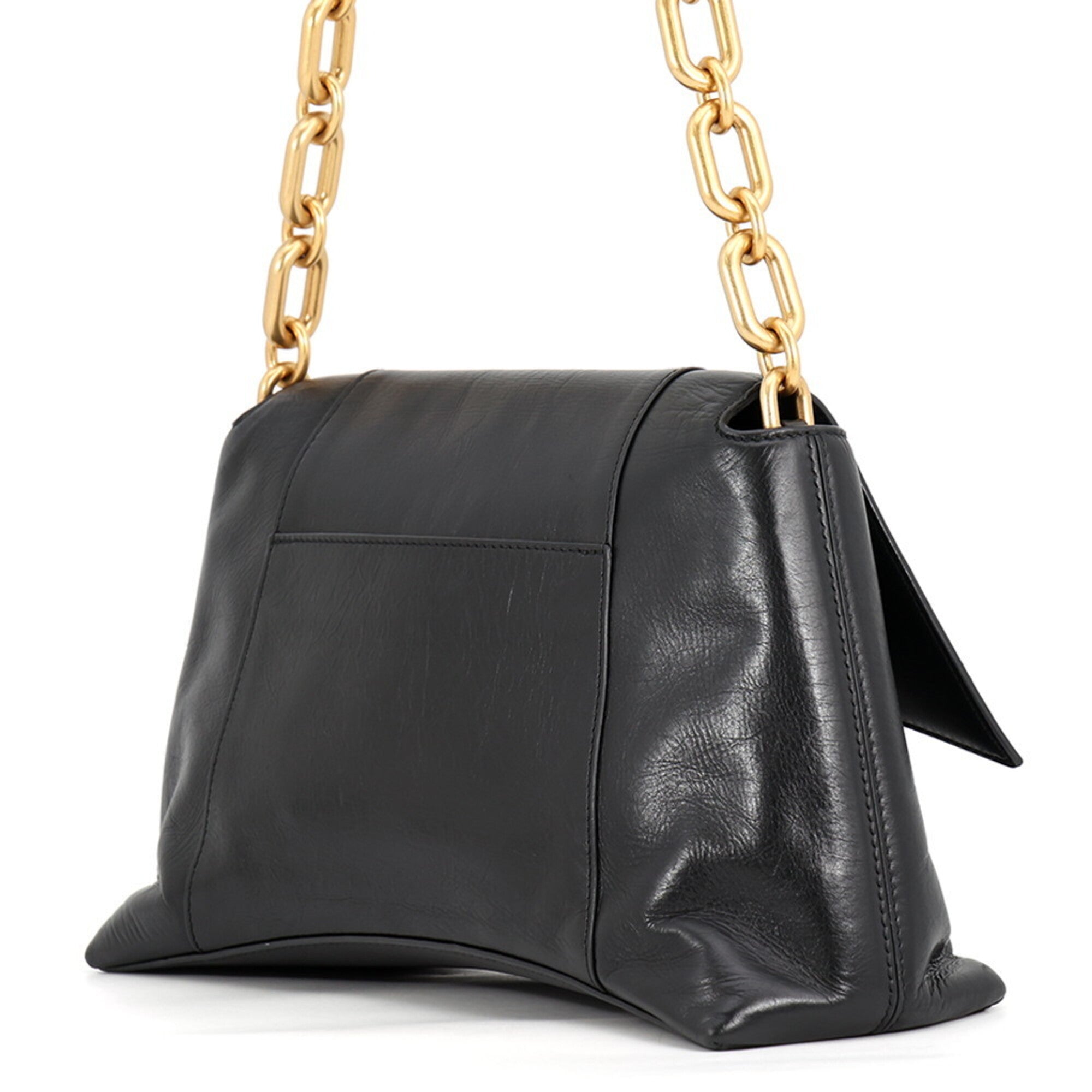 Balenciaga Black Leather Handbag Shoulder Bag (Pre-Owned)