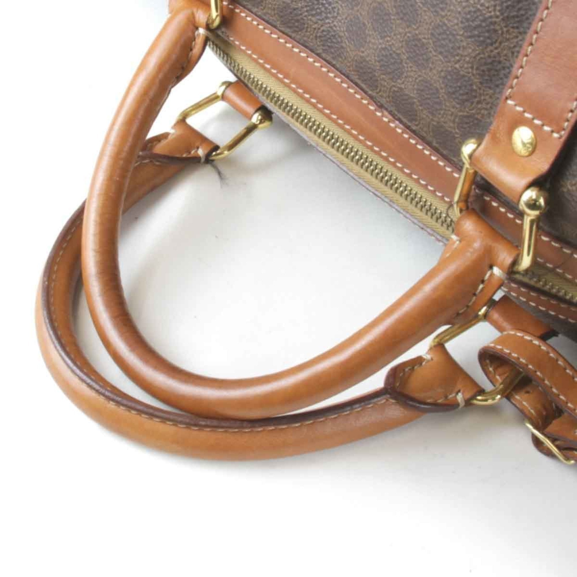 Celine Brown Pvc Leather Boston Bag (Pre-Owned)