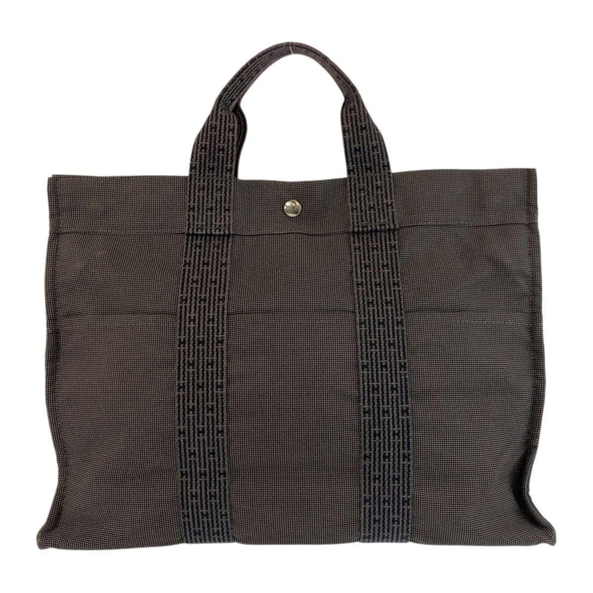 Hermes Gray Polyester Polyamide Handbag Tote Bag (Pre-Owned)