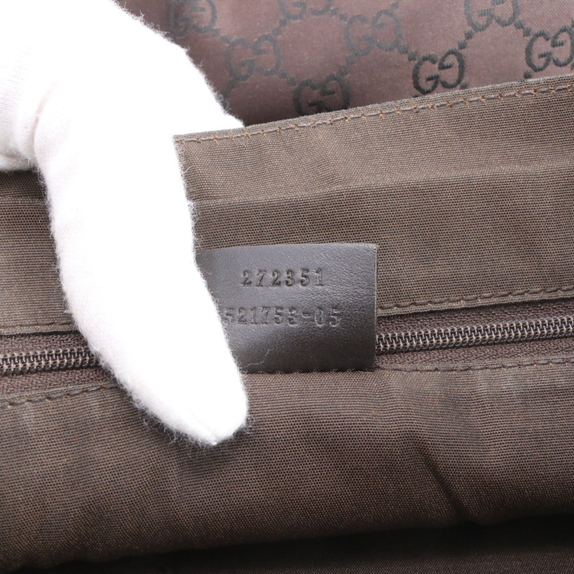 Gucci Brown Leather Nylon Messenger Bag Shoulder Bag (Pre-Owned)