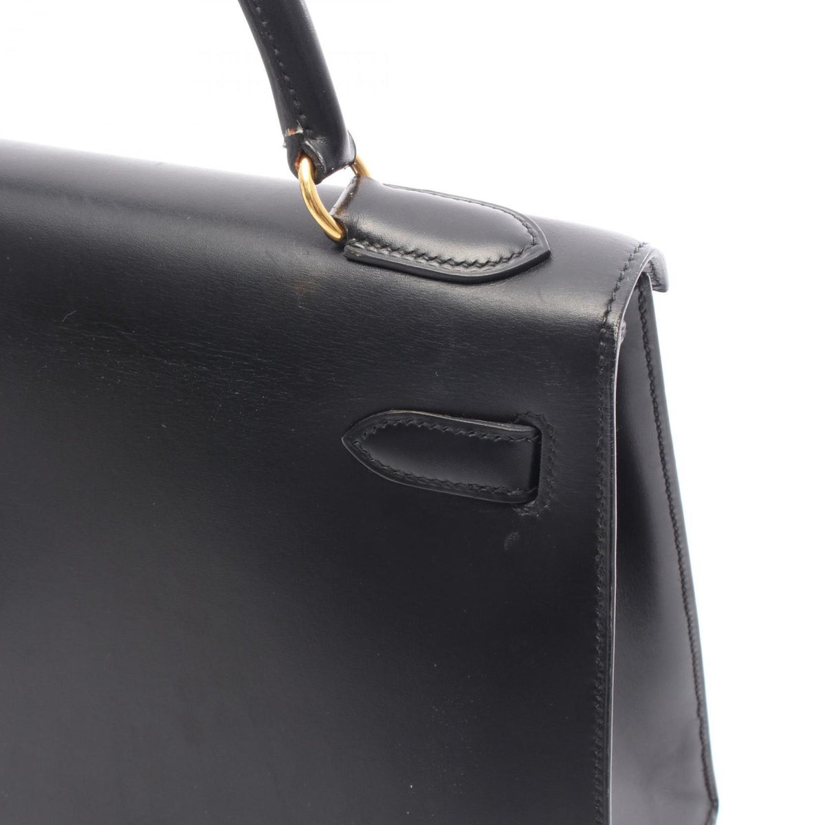 Hermes Black Box Calf Leather Handbag (Pre-Owned)
