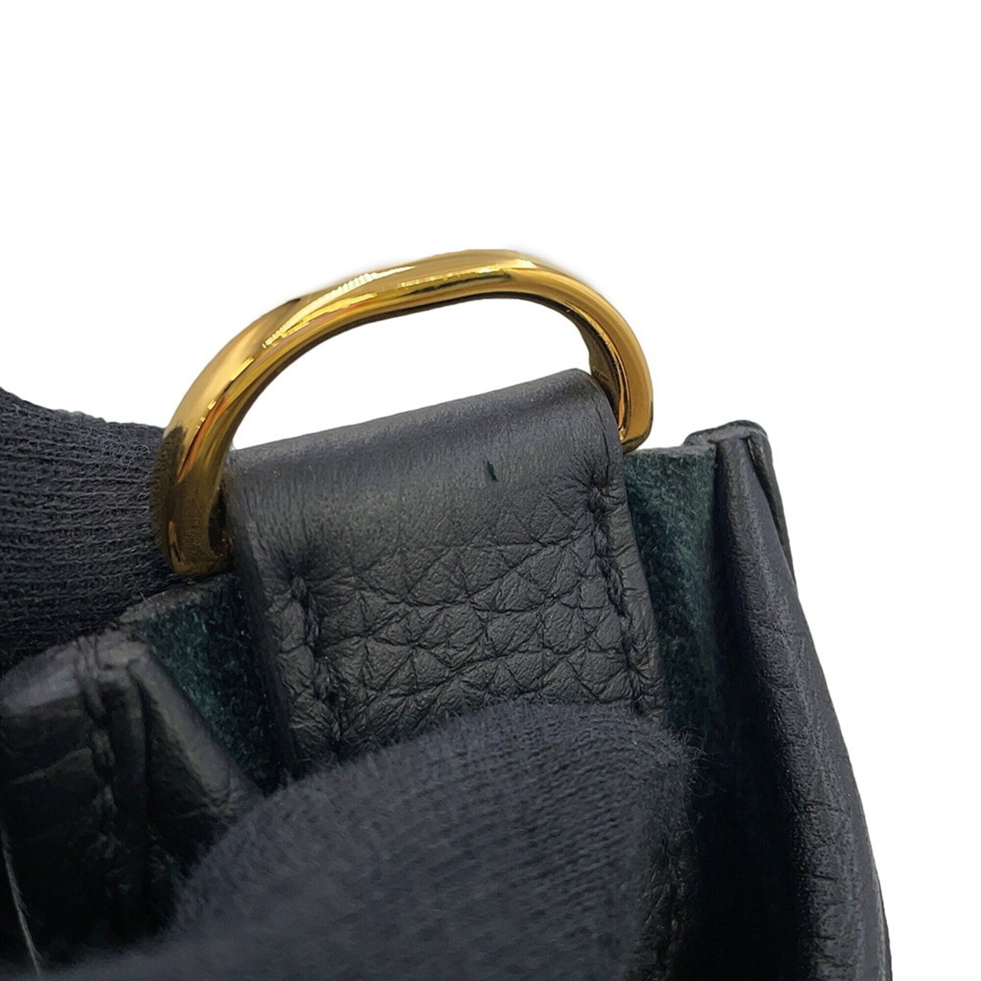 Hermes Evelyne Black Taurillon Clemence Leather Handbag Shoulder Bag (Pre-Owned)