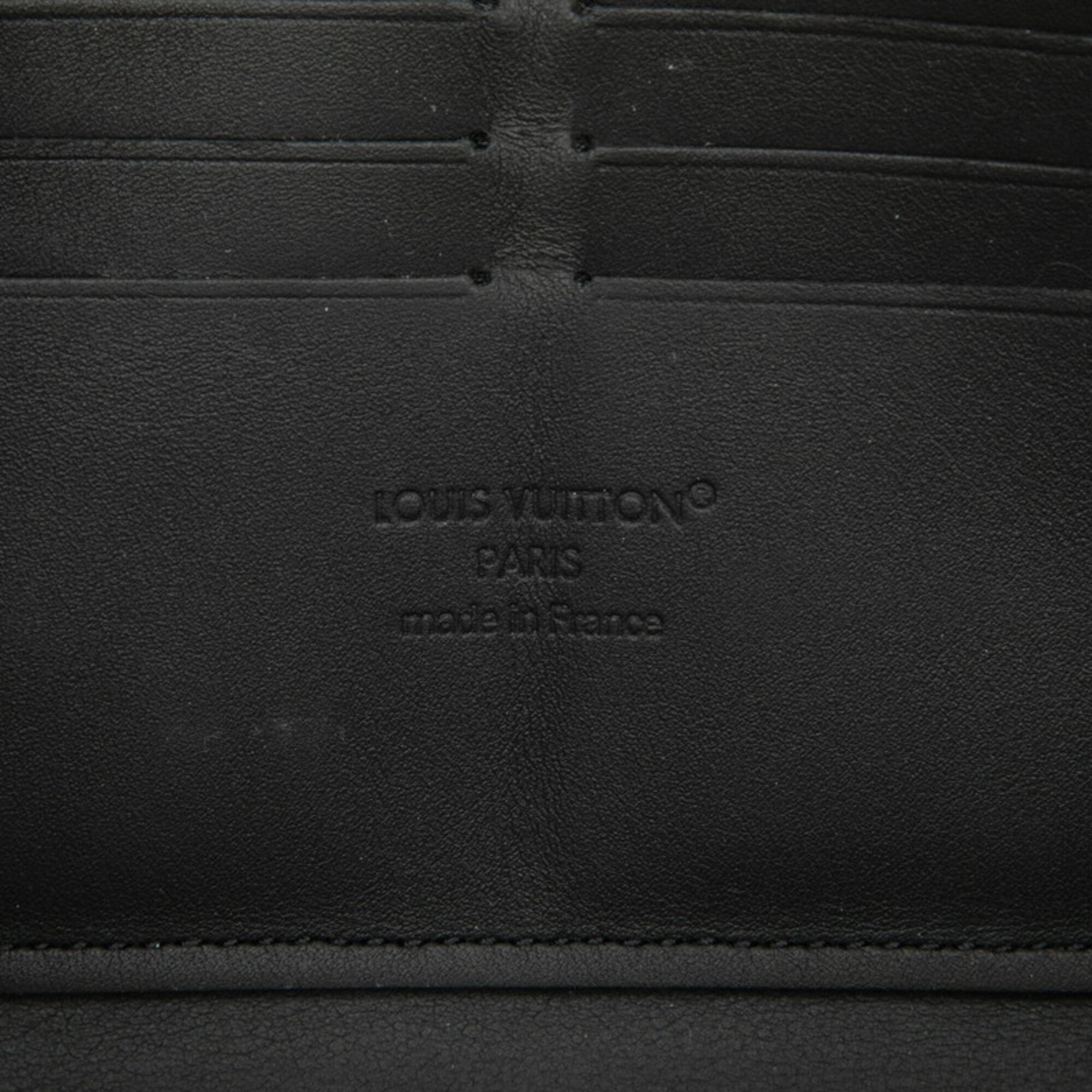 Louis Vuitton Black Leather Long Wallet (Bi-Fold) (Pre-Owned)