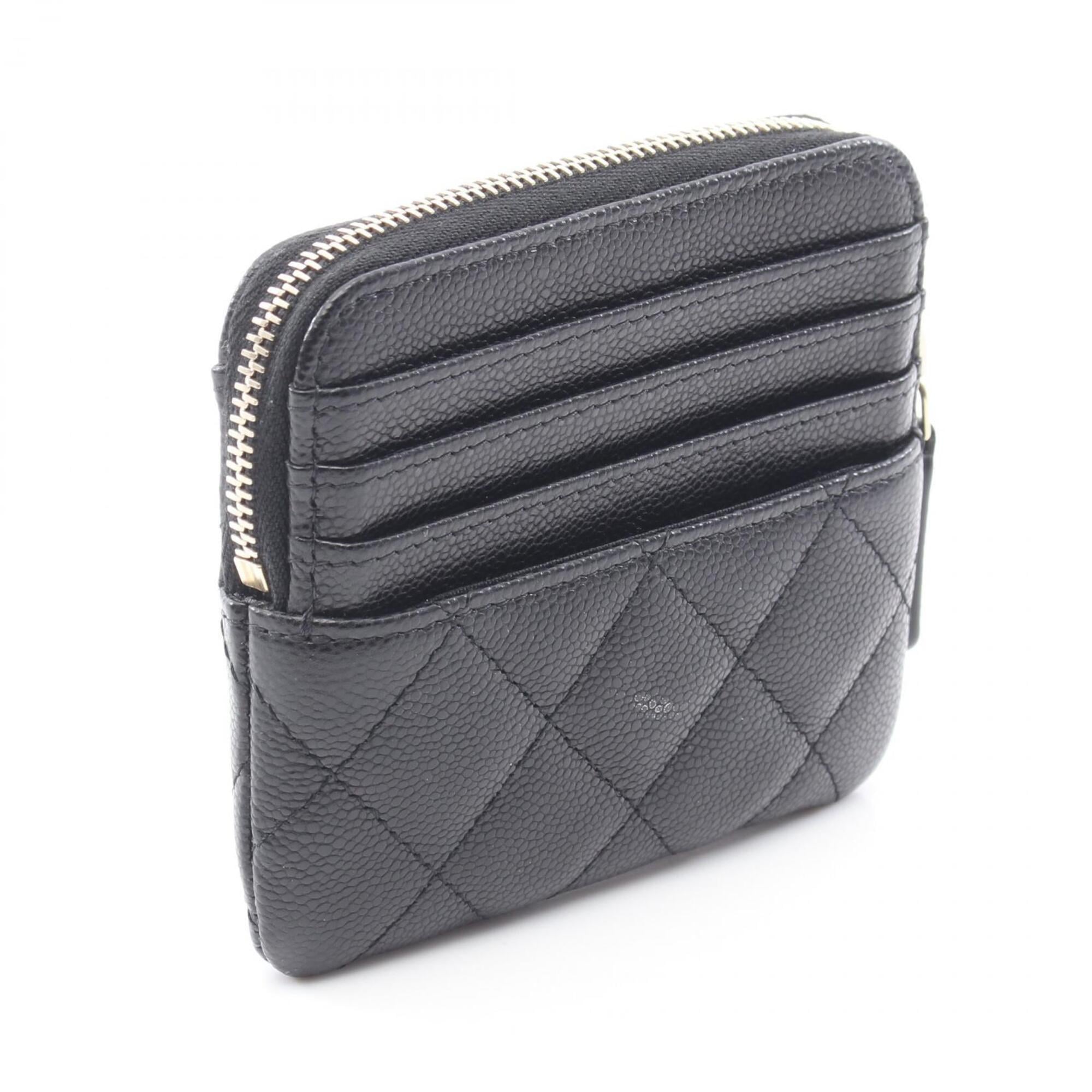 Chanel Matelasse Black Grained Calfskin Coin Purse/Coin Case (Pre-Owned)