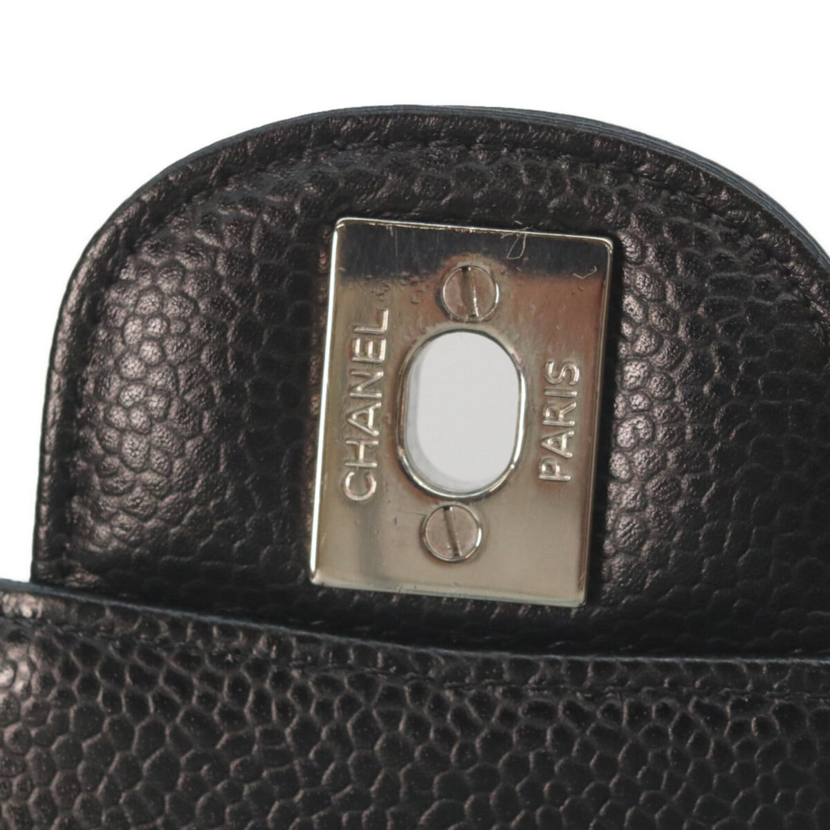 Chanel Matelasse Black Grained Calfskin Shoulder Bag (Pre-Owned)