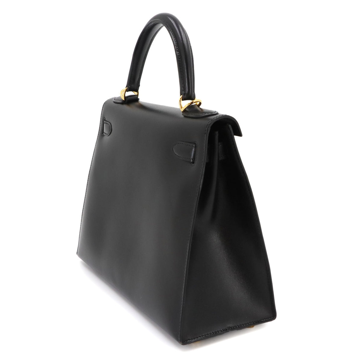 Hermes Black Box Calf Leather Handbag (Pre-Owned)