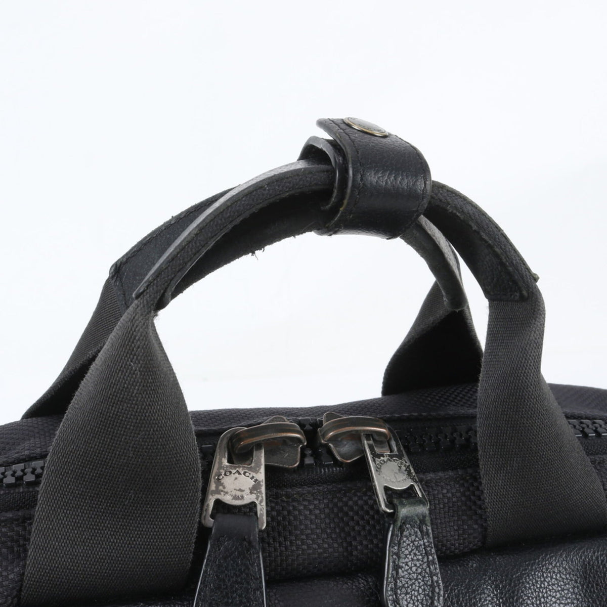 Coach Black Leather Nylon Shoulder Bag (Pre-Owned)