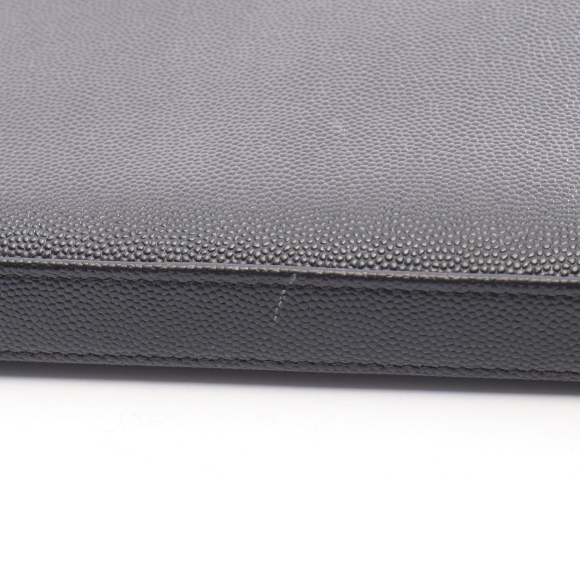 Yves Saint Laurent Black Leather Long Wallet (Bi-Fold) (Pre-Owned)