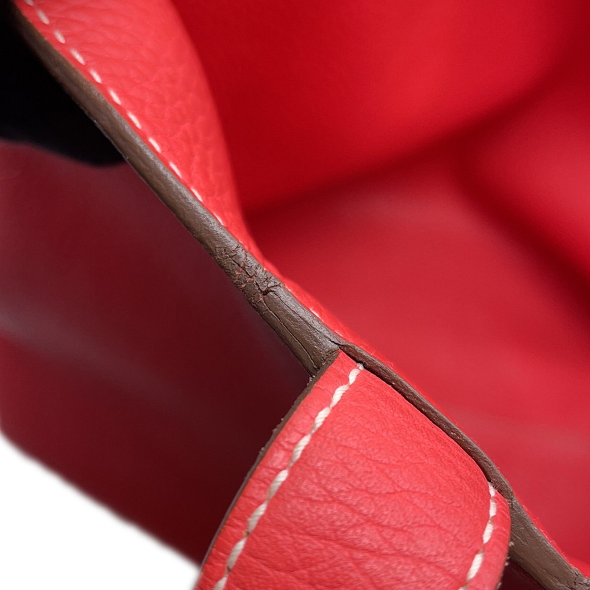 Hermes Bougainvillier Rouge Casaque Taurillon Clemence Leather Tote Bag (Pre-Owned)