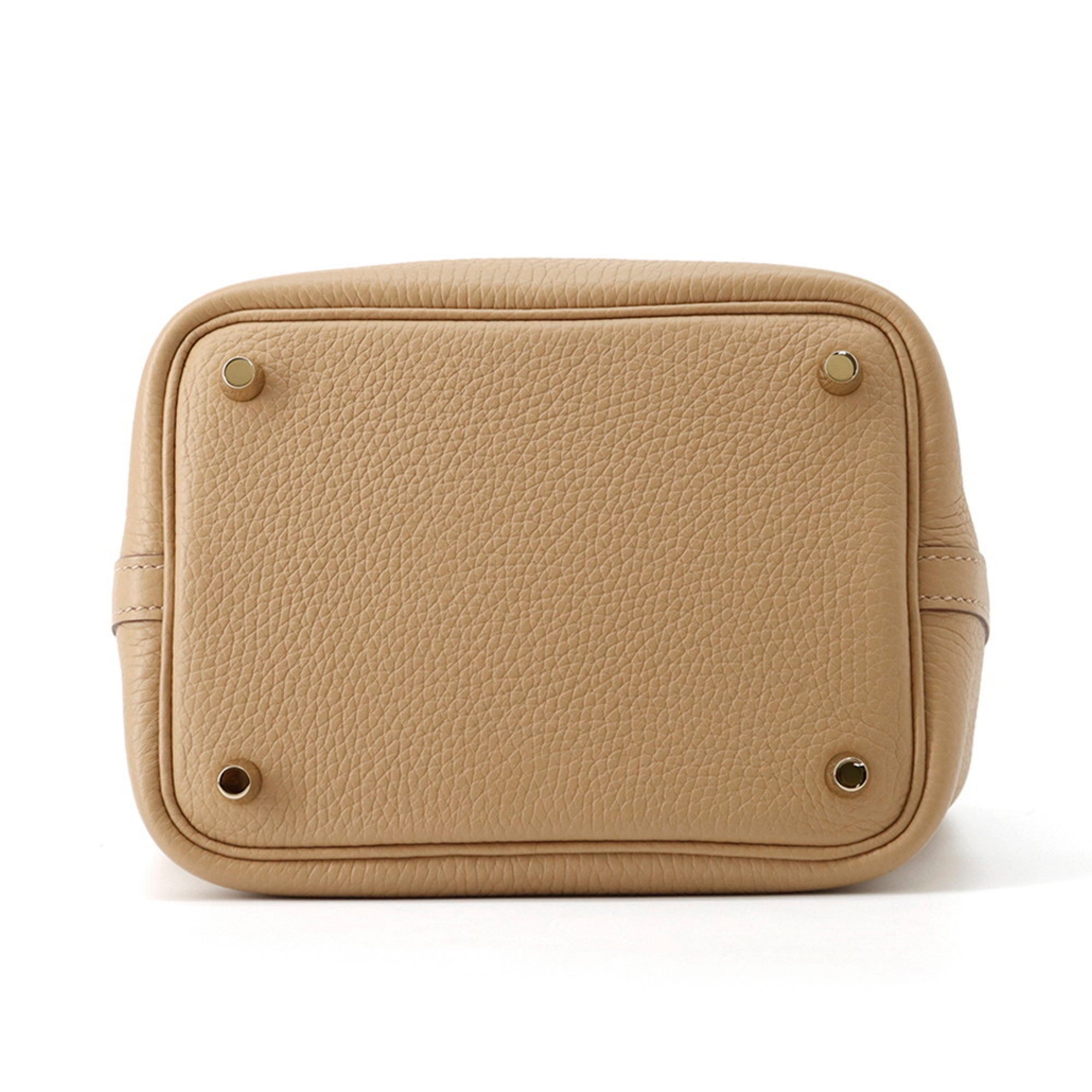 Hermes Beige Brown Taurillon Clemence Leather Handbag (Pre-Owned)