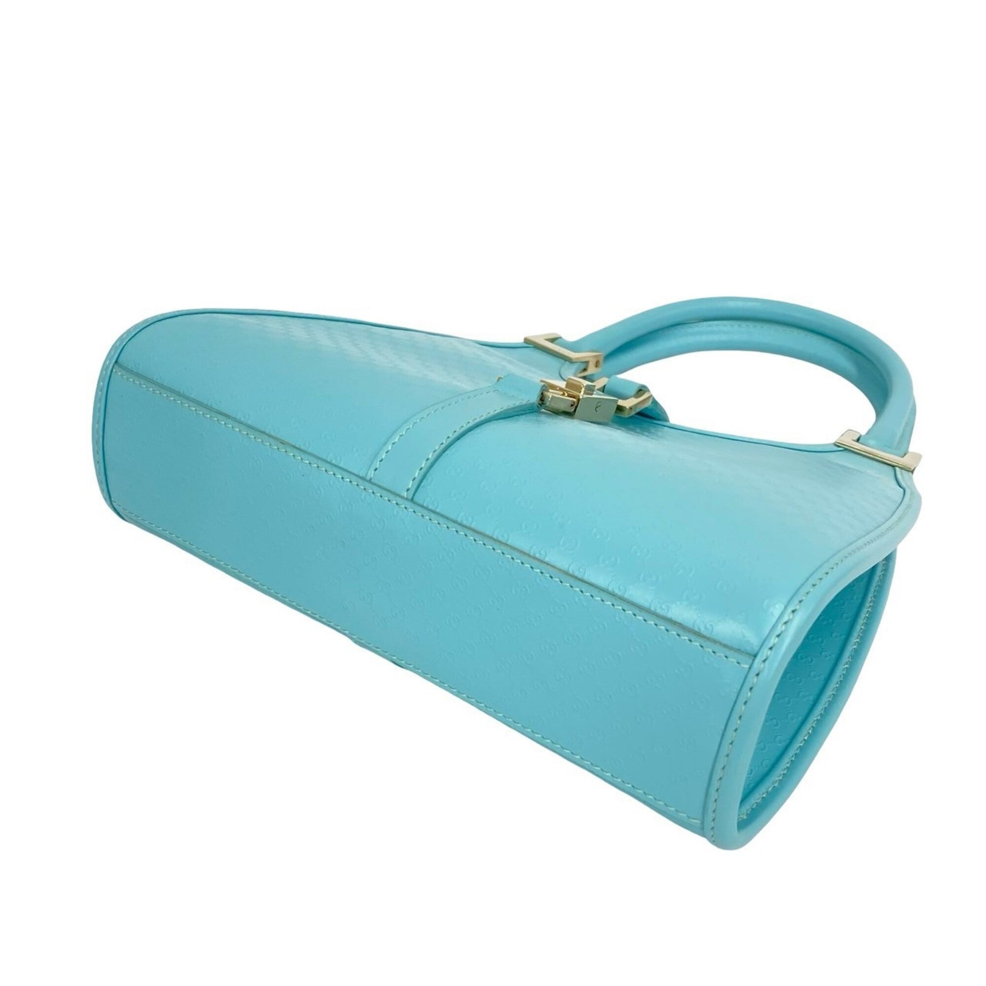 Gucci Blue Leather Handbag Tote Bag (Pre-Owned)