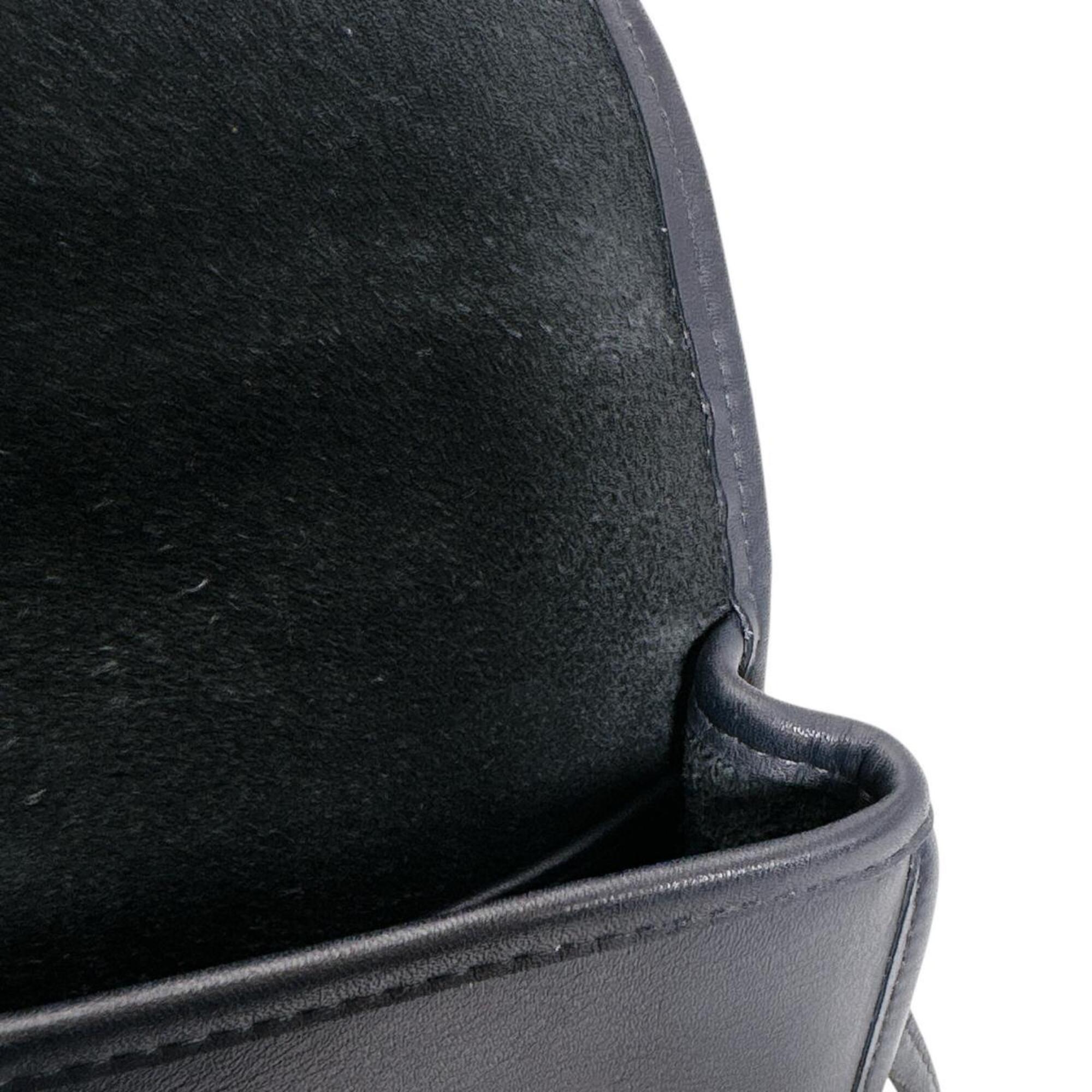 Coach Navy Leather Shoulder Bag (Pre-Owned)