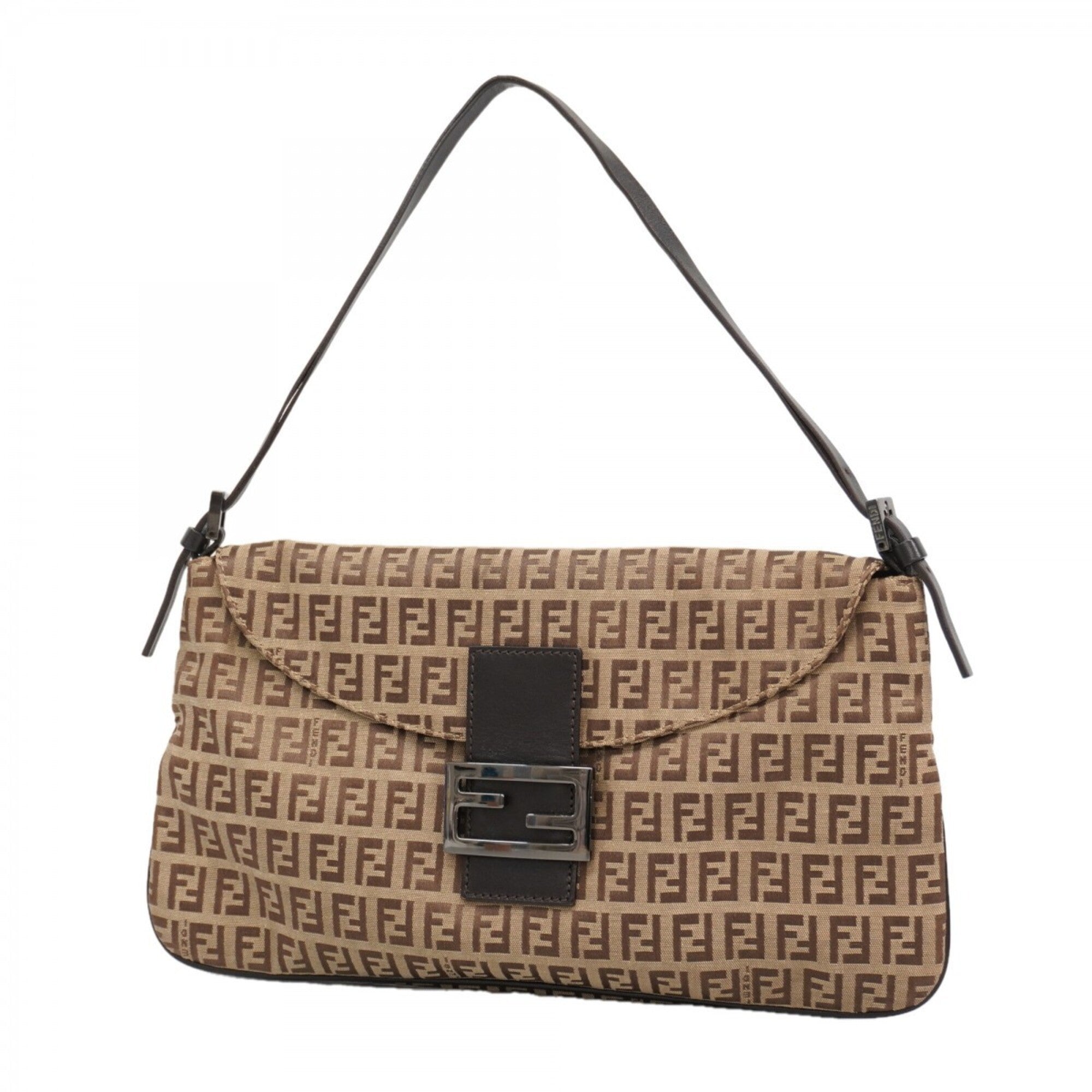 Fendi Brown Nylon Canvas Shoulder Bag (Pre-Owned)