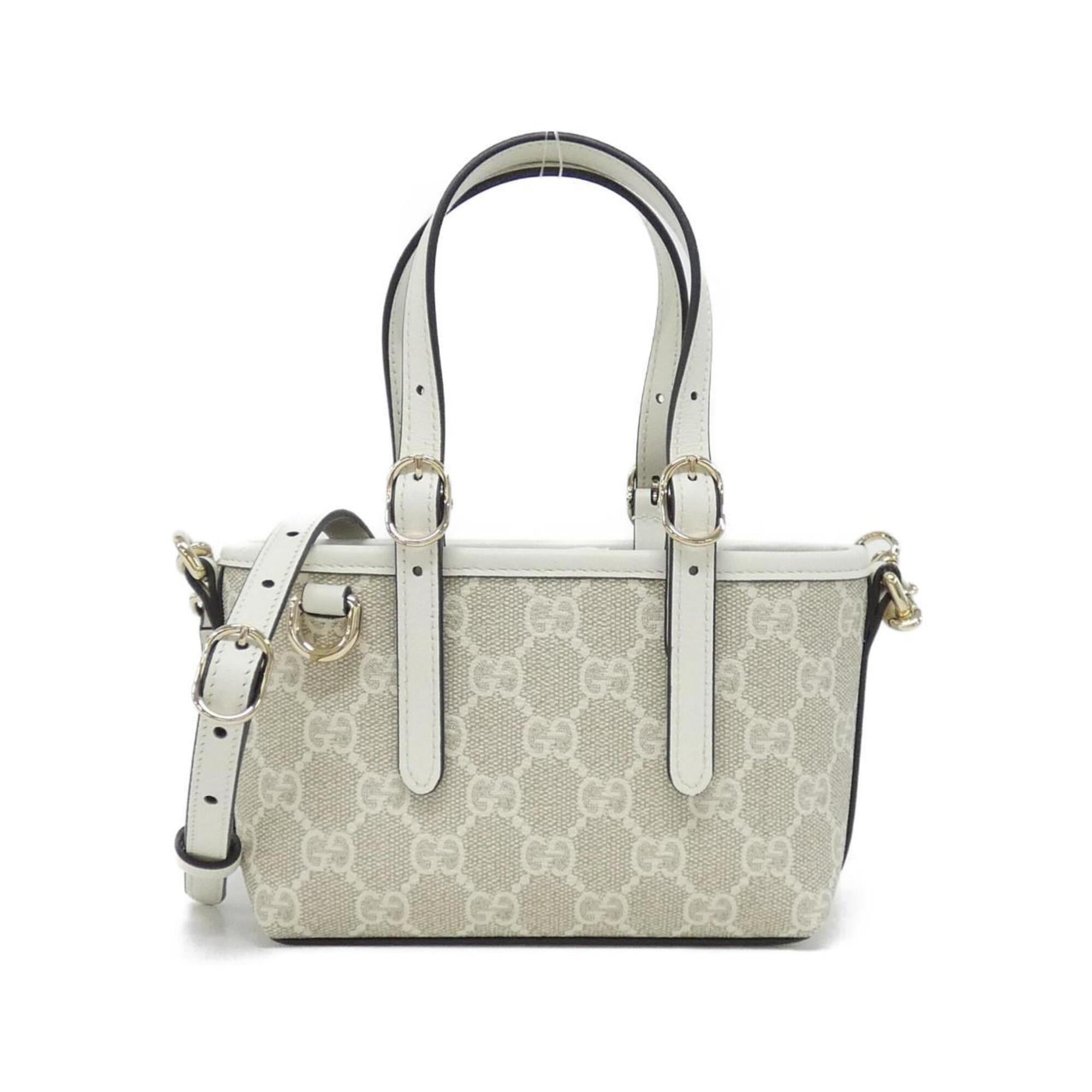 Gucci White Coated Canvas Leather Handbag (Pre-Owned)
