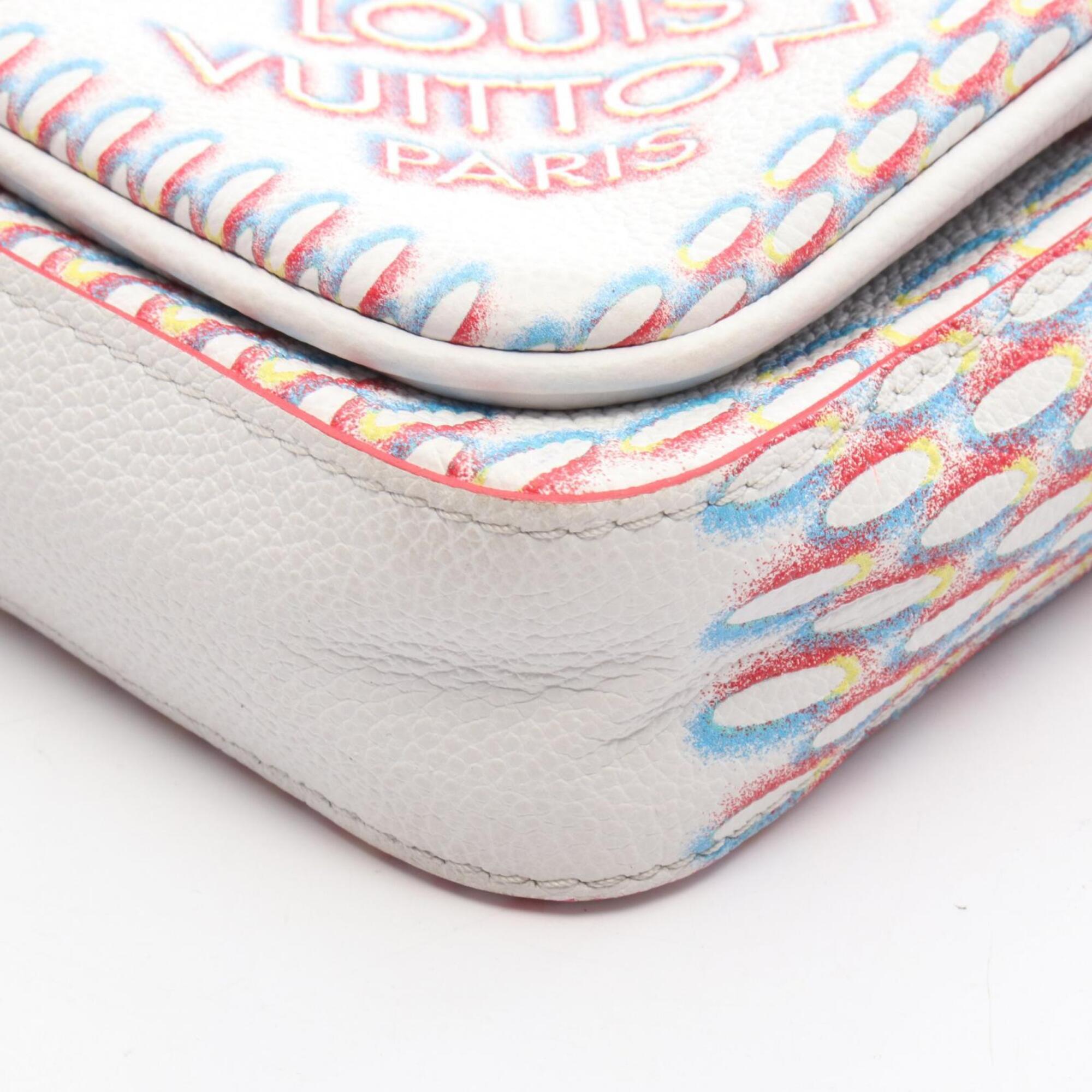 Louis Vuitton Multi-Color White Leather Shoulder Bag (Pre-Owned)