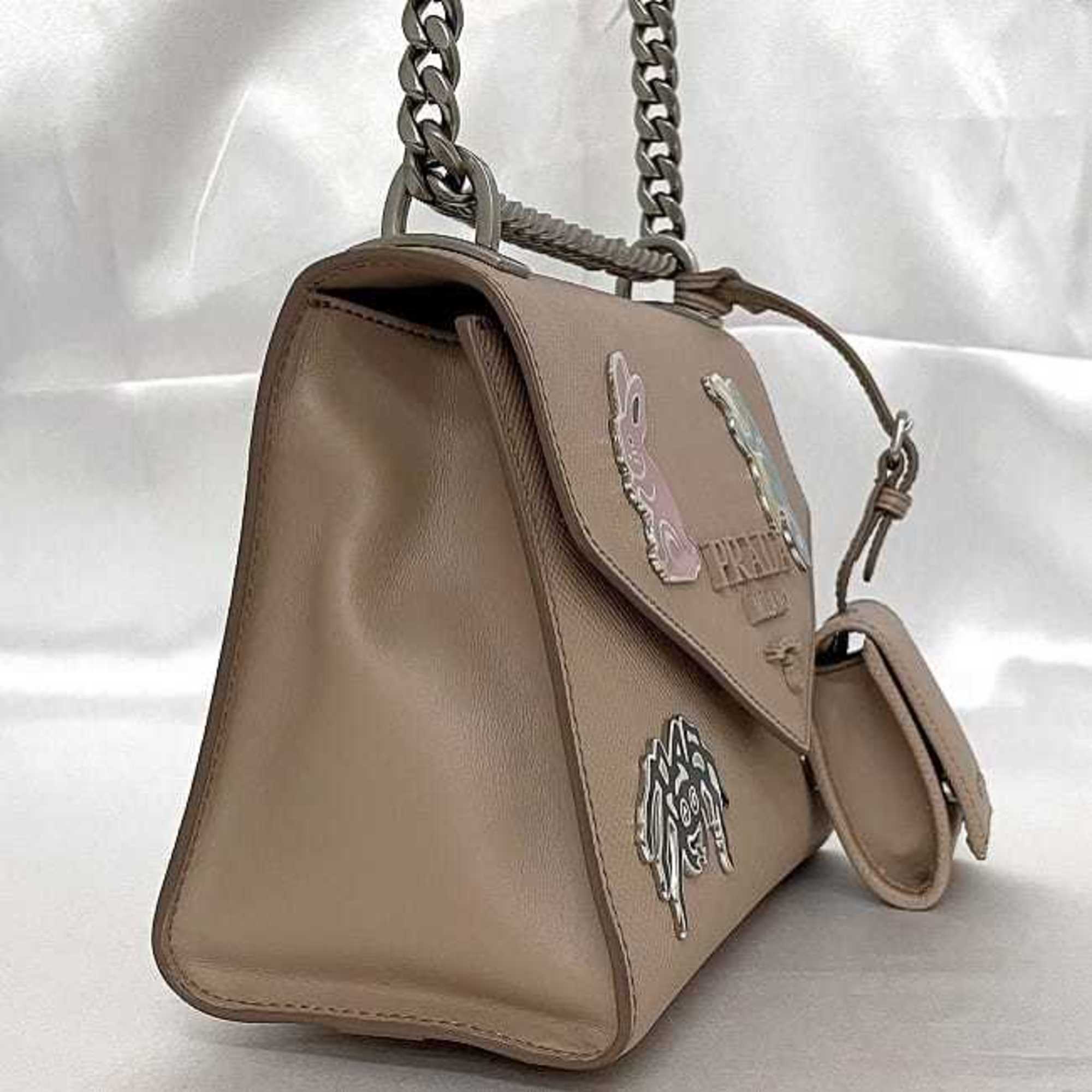 Prada Beige Saffiano Shoulder Bag (Pre-Owned)