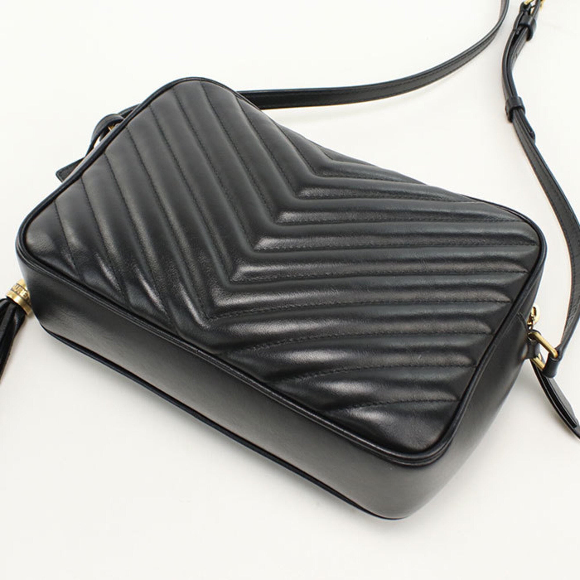 Saint Laurent Black Leather Shoulder Bag (Pre-Owned)