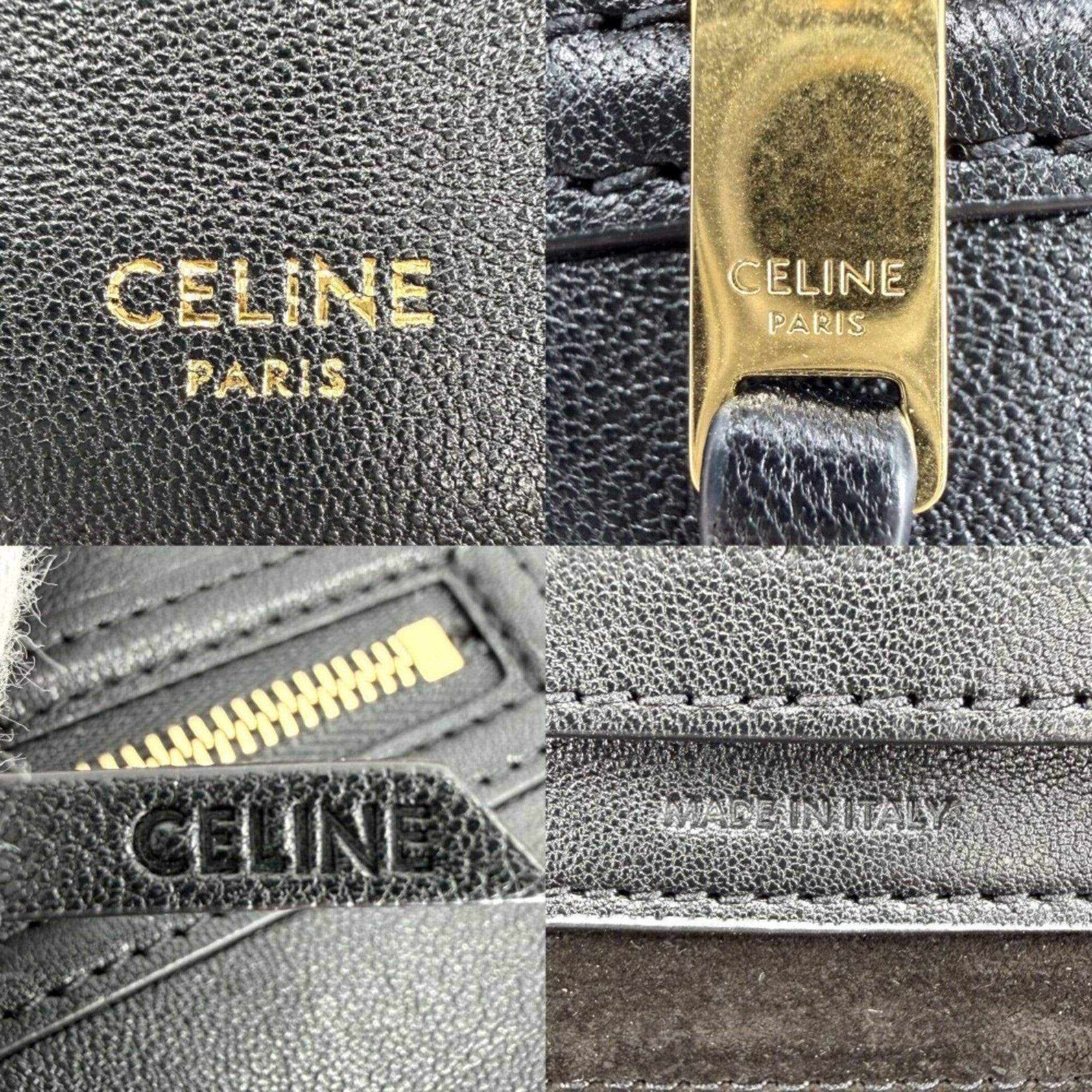 Celine Black Leather Handbag Shoulder Bag (Pre-Owned)