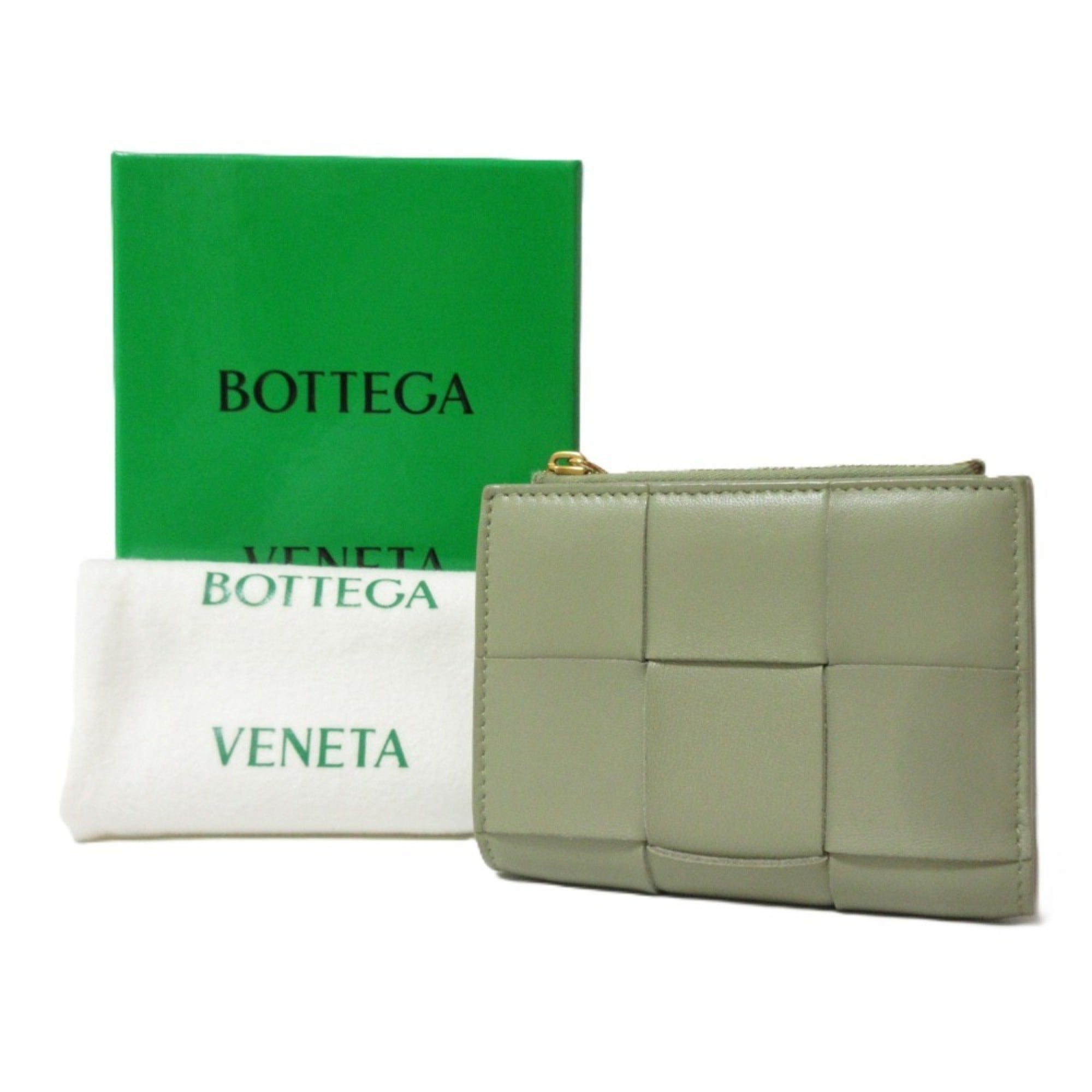 Bottega Veneta Khaki Leather Wallet (Bi-Fold) (Pre-Owned)