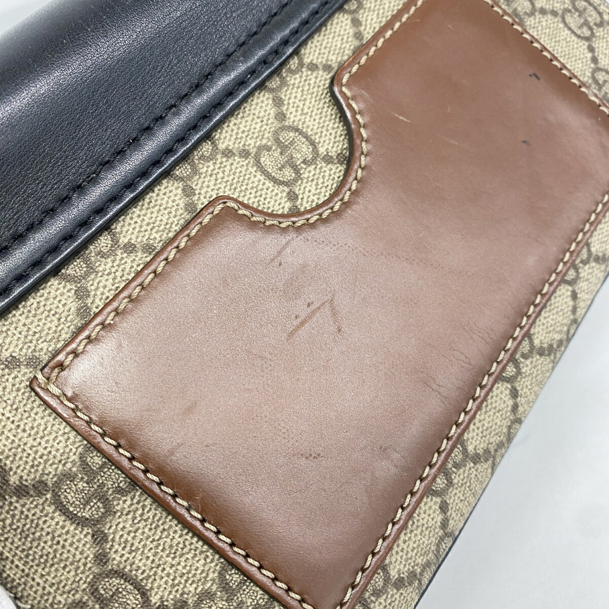 Gucci Black Brown Pvc Shoulder Bag (Pre-Owned)