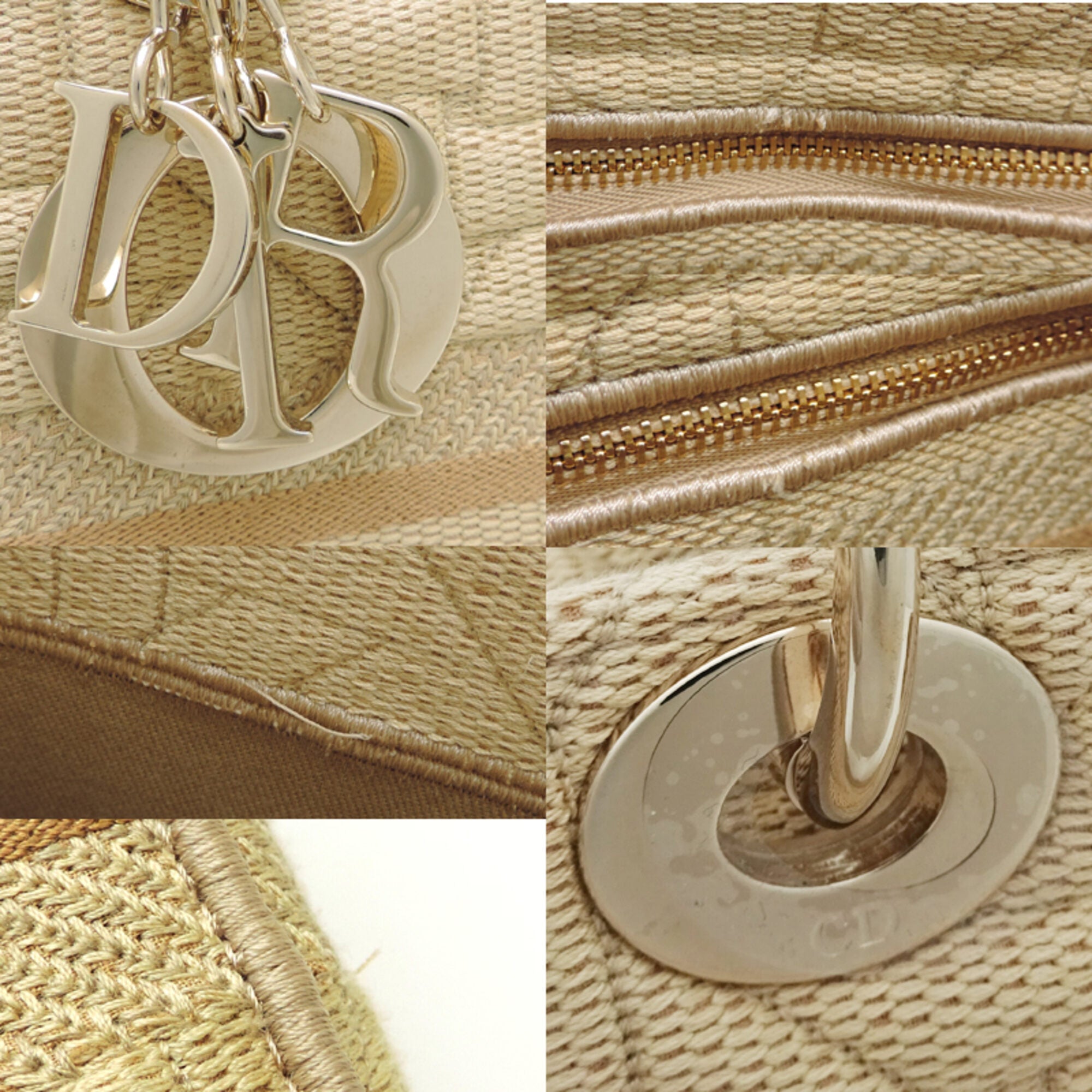 Christian Dior Beige Canvas Handbag (Pre-Owned)