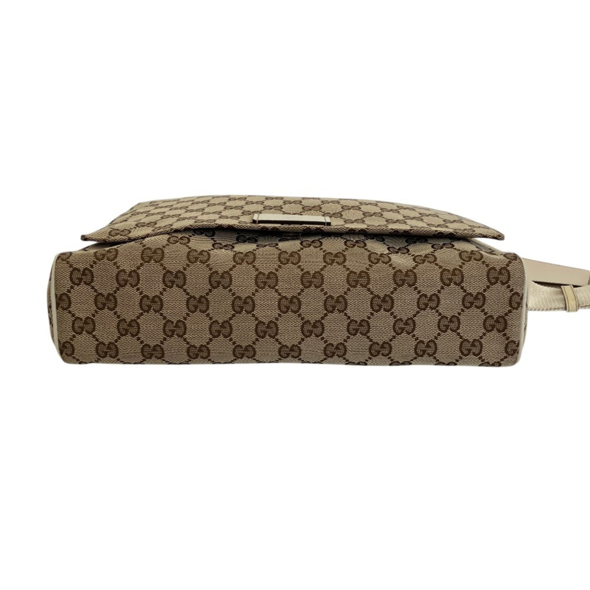 Gucci Gg Canvas Beige Gg Canvas Messenger Bag Shoulder Bag (Pre-Owned)