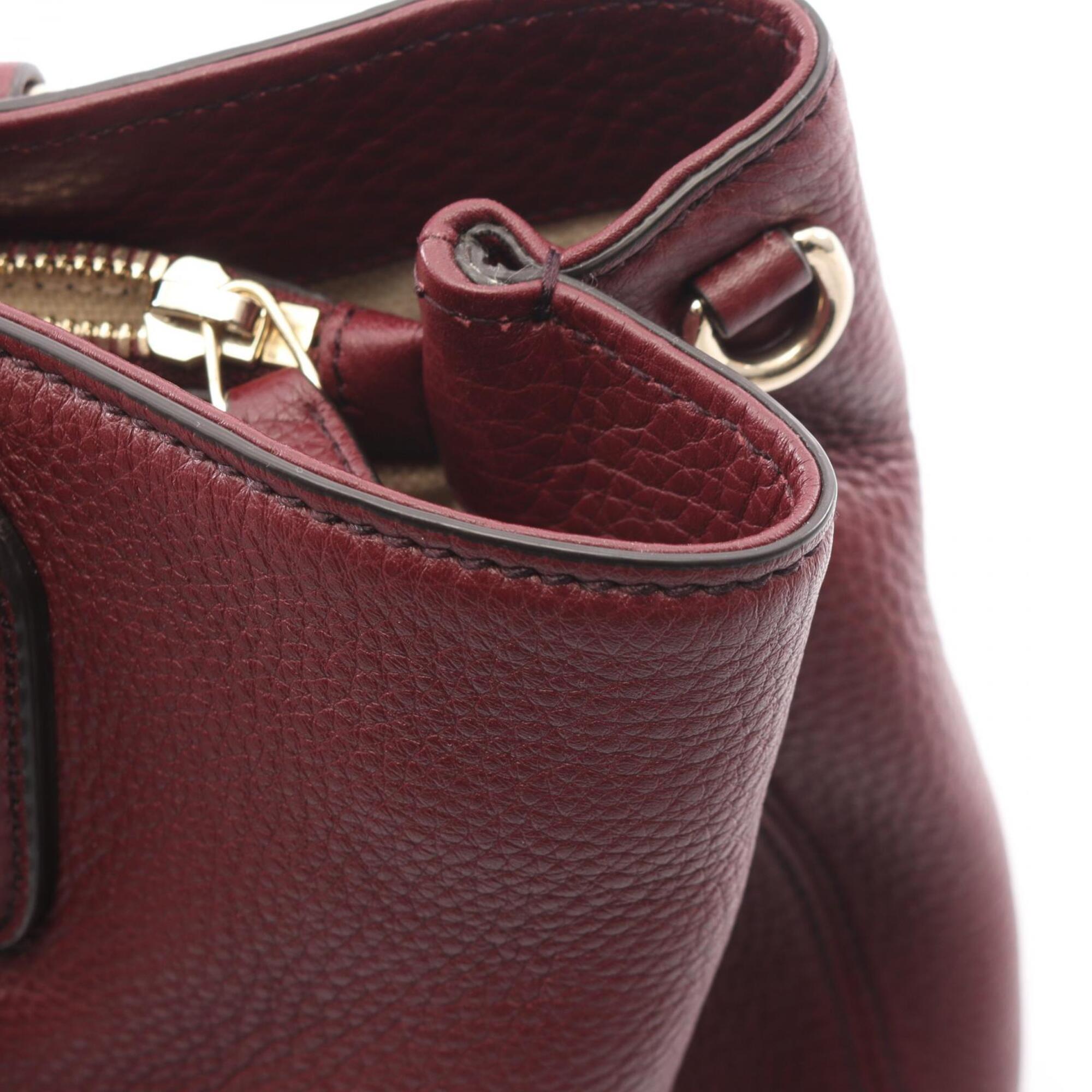 Gucci Soho Bordeaux Leather Handbag Tote Bag (Pre-Owned)