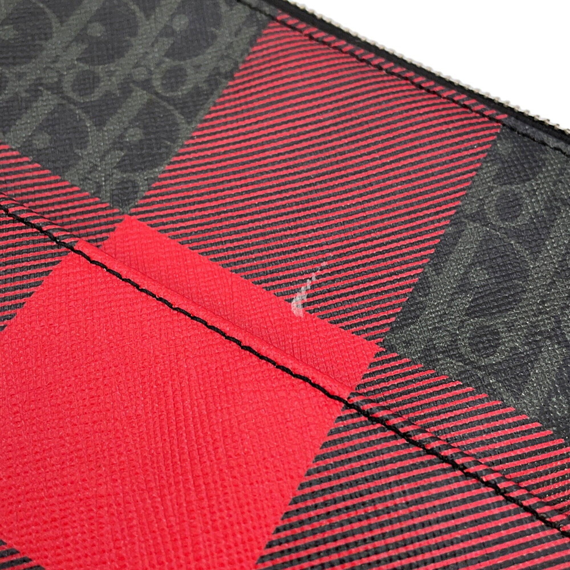 Christian Dior Black Red Color Trotter Clutch Bag Handbag (Pre-Owned)