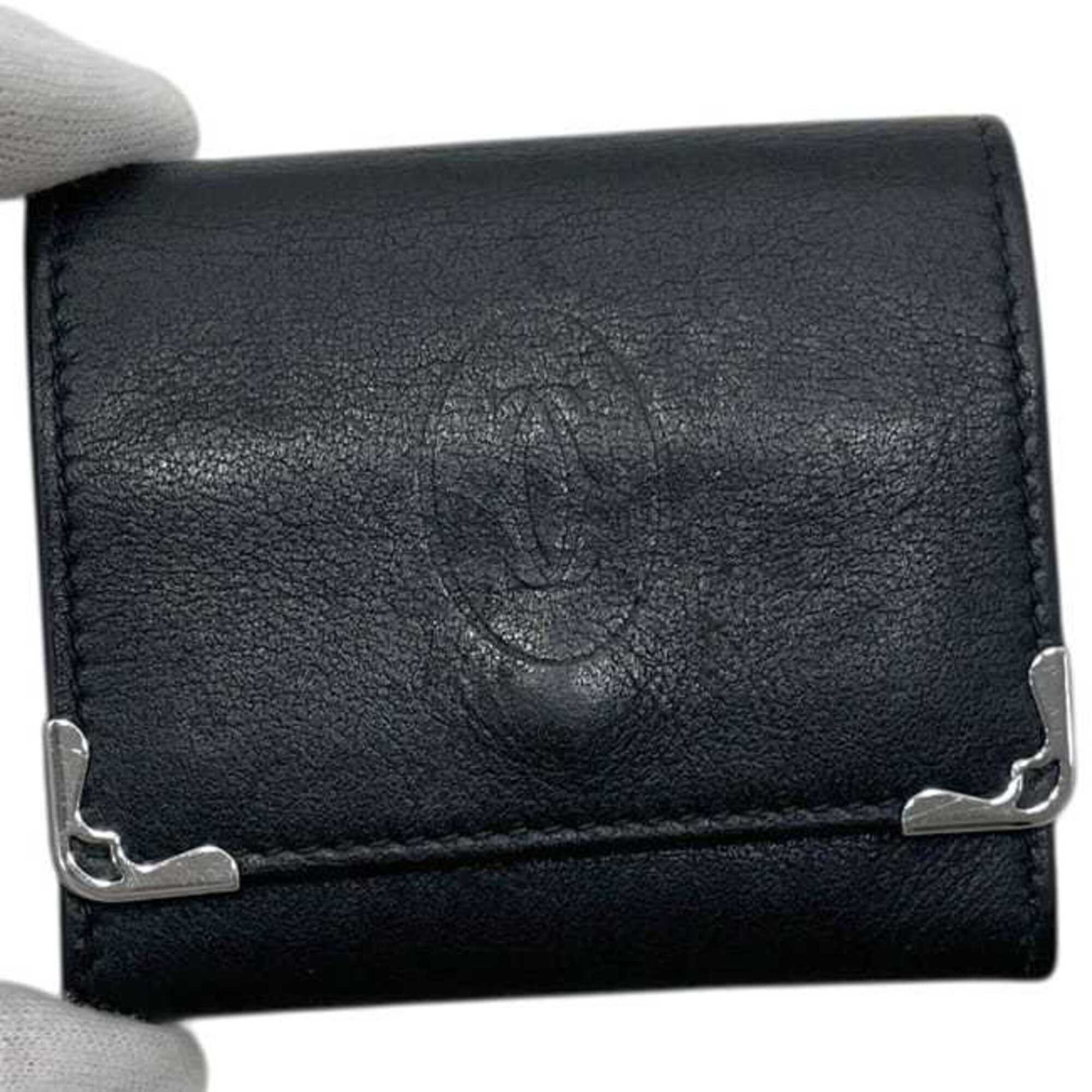 Cartier Black Leather Coin Purse/Coin Case (Pre-Owned)