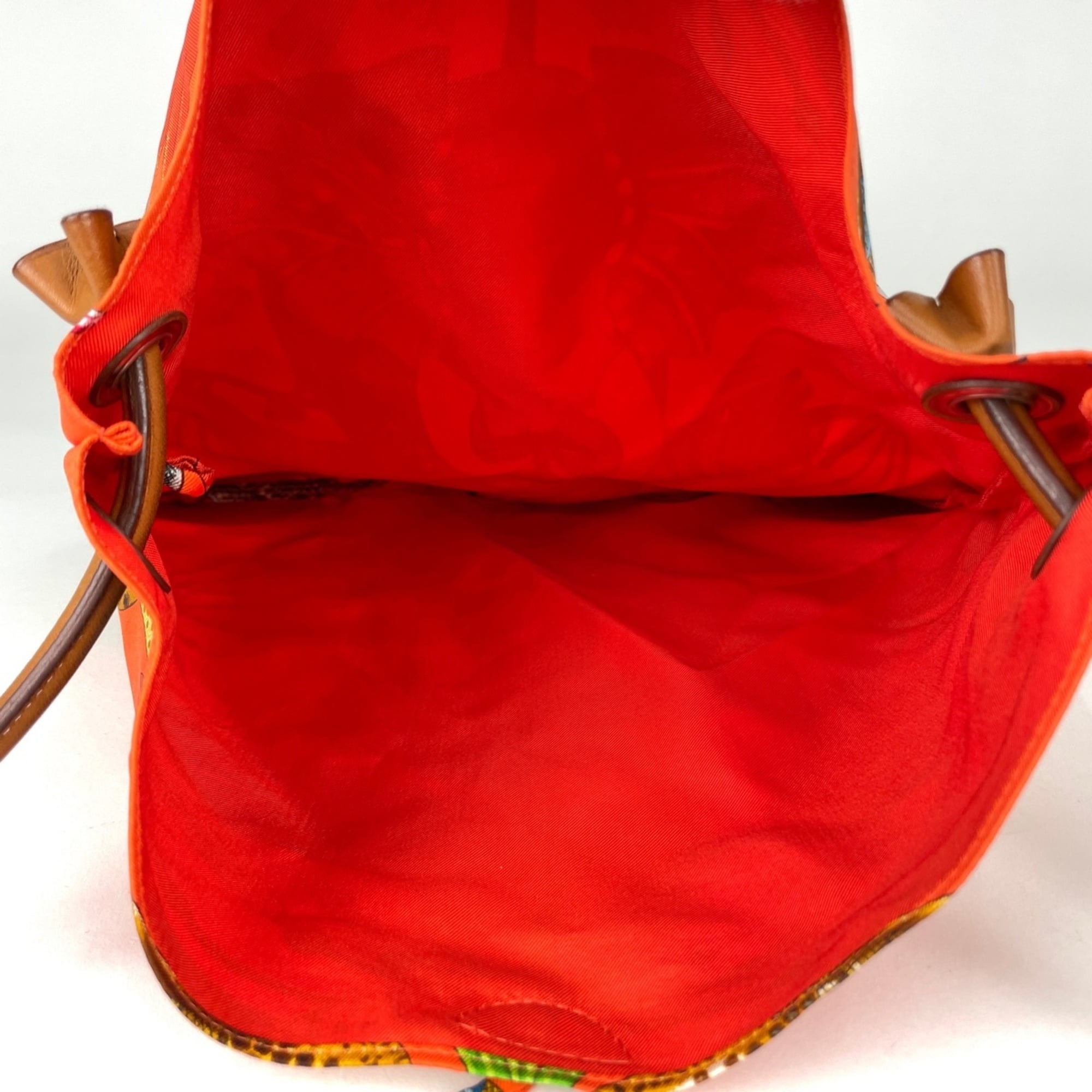 Hermes Multi-Color Orange Silk Shoulder Bag (Pre-Owned)