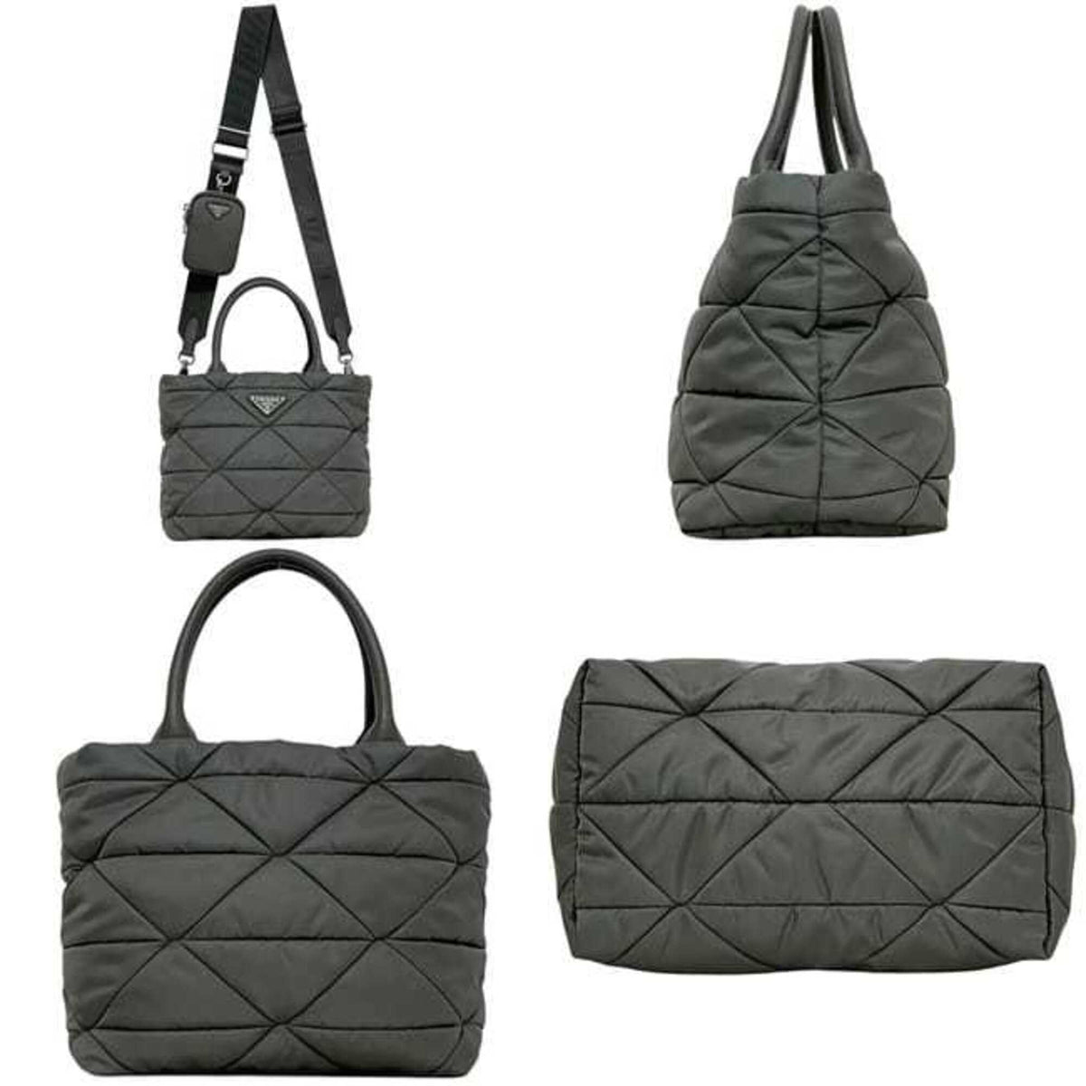 Prada Gray Nylon Tote Bag (Pre-Owned)