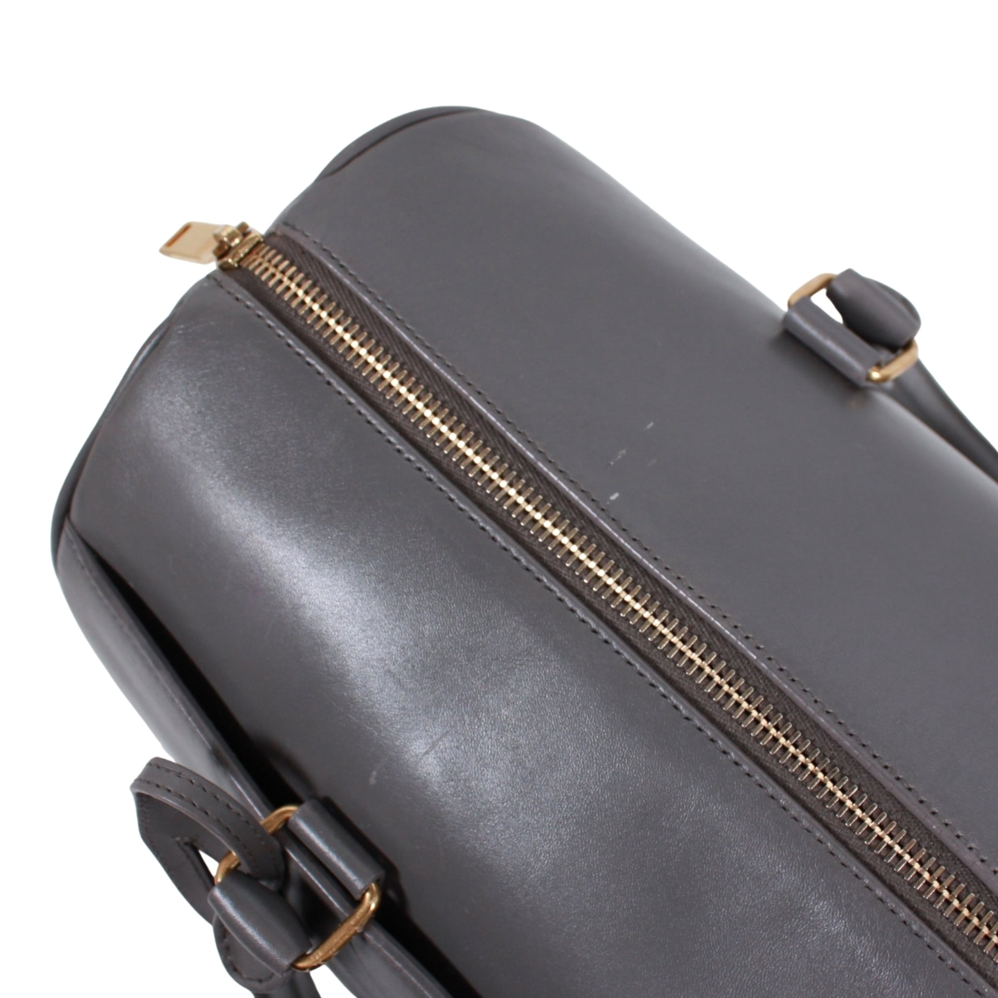 Saint Laurent Gray Leather Boston Bag Handbag (Pre-Owned)