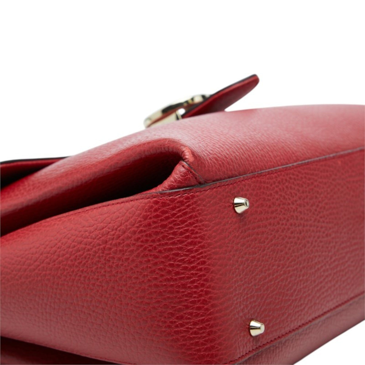 Gucci Red Color Leather Handbag Shoulder Bag (Pre-Owned)