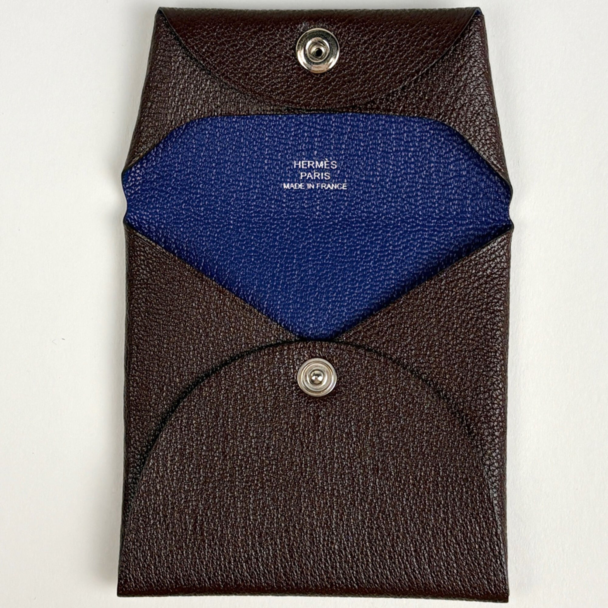 Hermes Bastia Brown Chevre Leather Coin Purse/Coin Case (Pre-Owned)