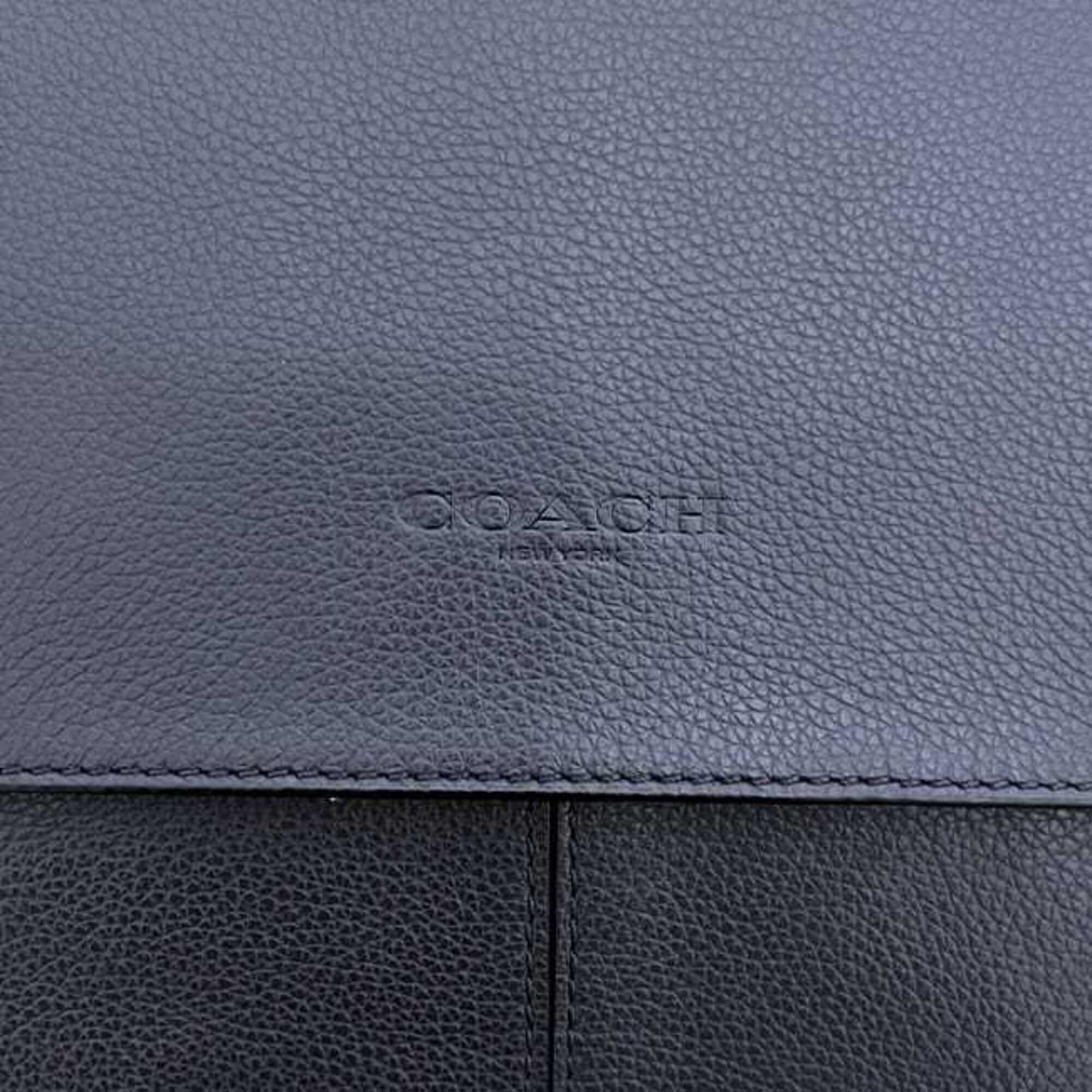 Coach Navy Leather Shoulder Bag (Pre-Owned)