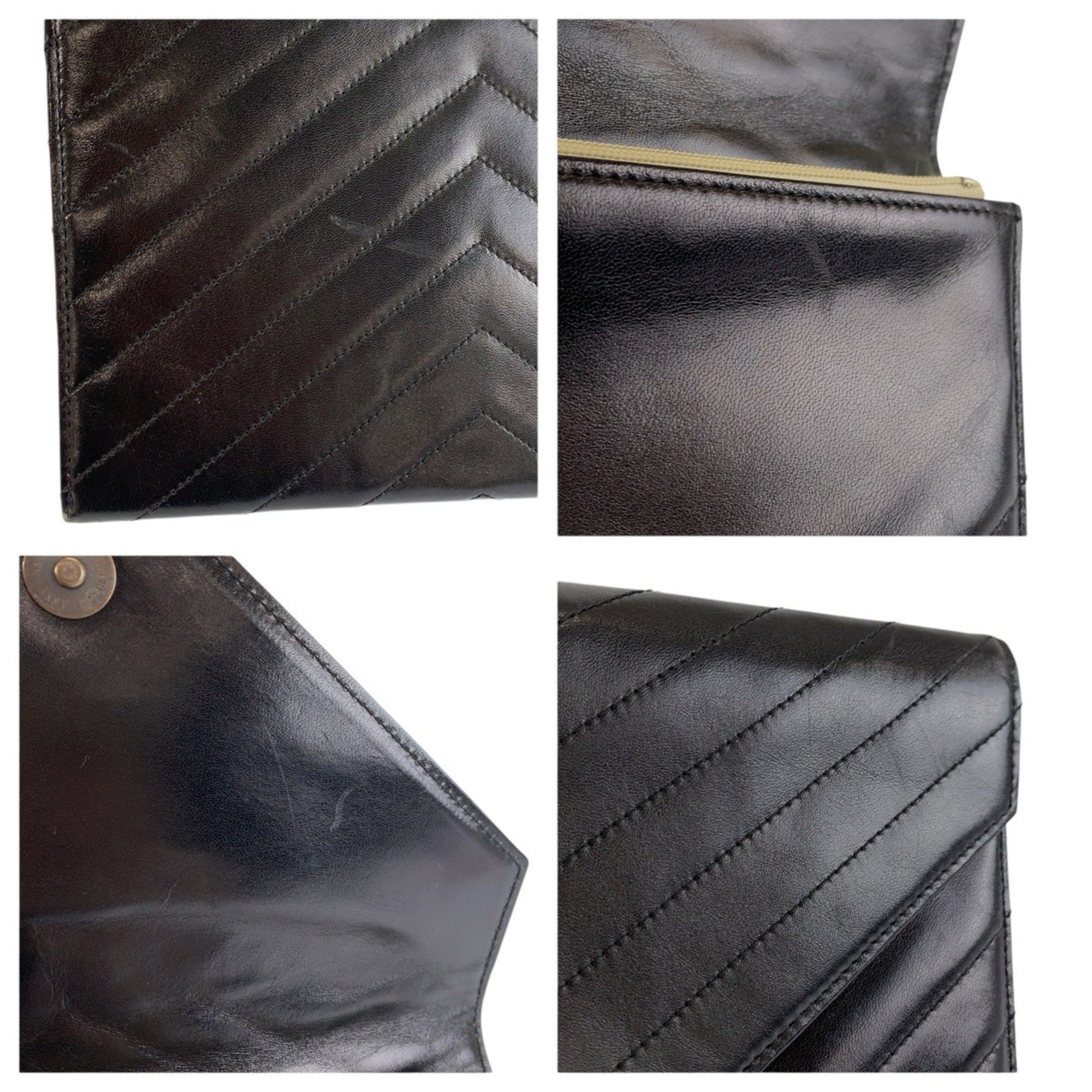 Yves Saint Laurent Black Leather Clutch Bag (Pre-Owned)