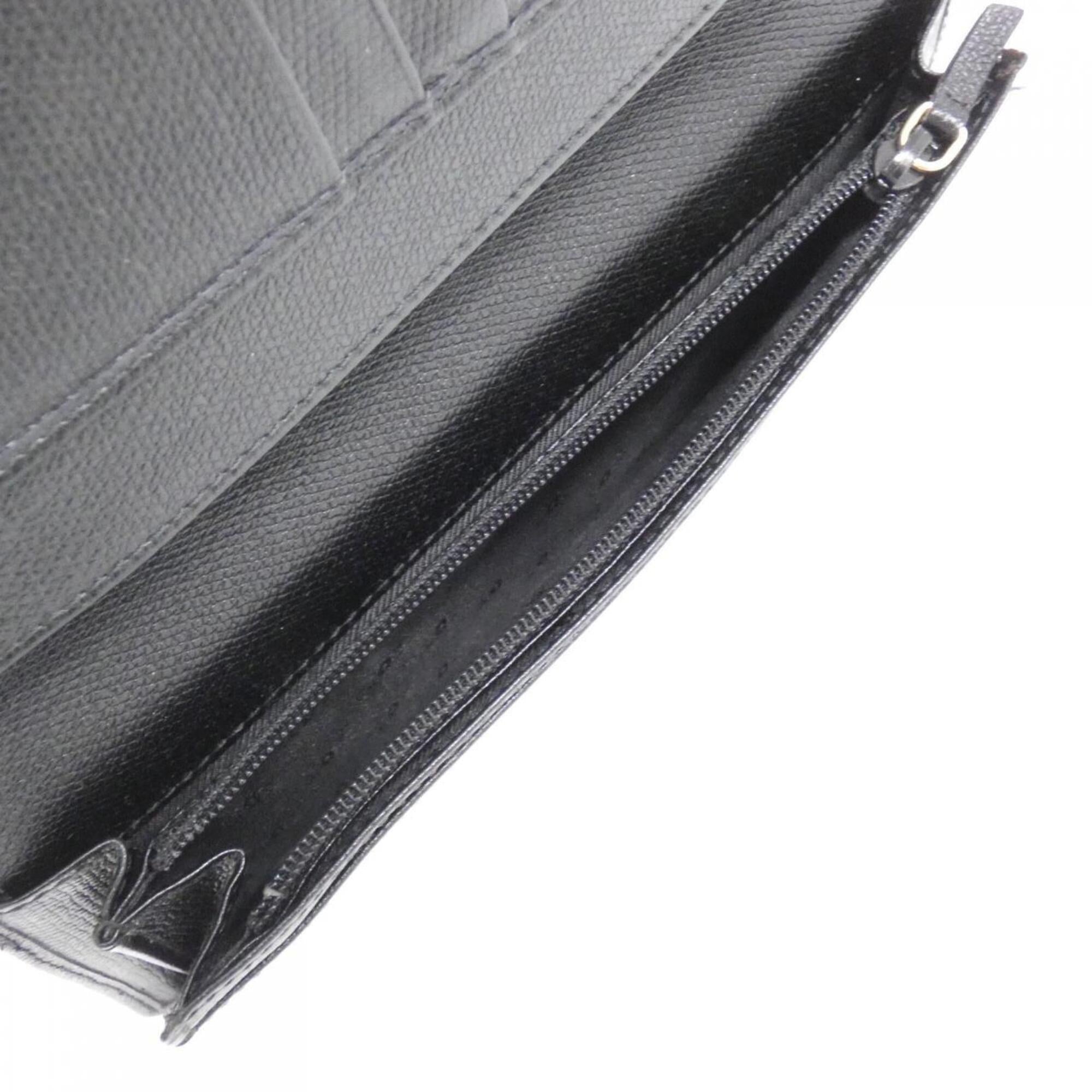Chanel Black Leather Long Wallet (Bi-Fold) (Pre-Owned)