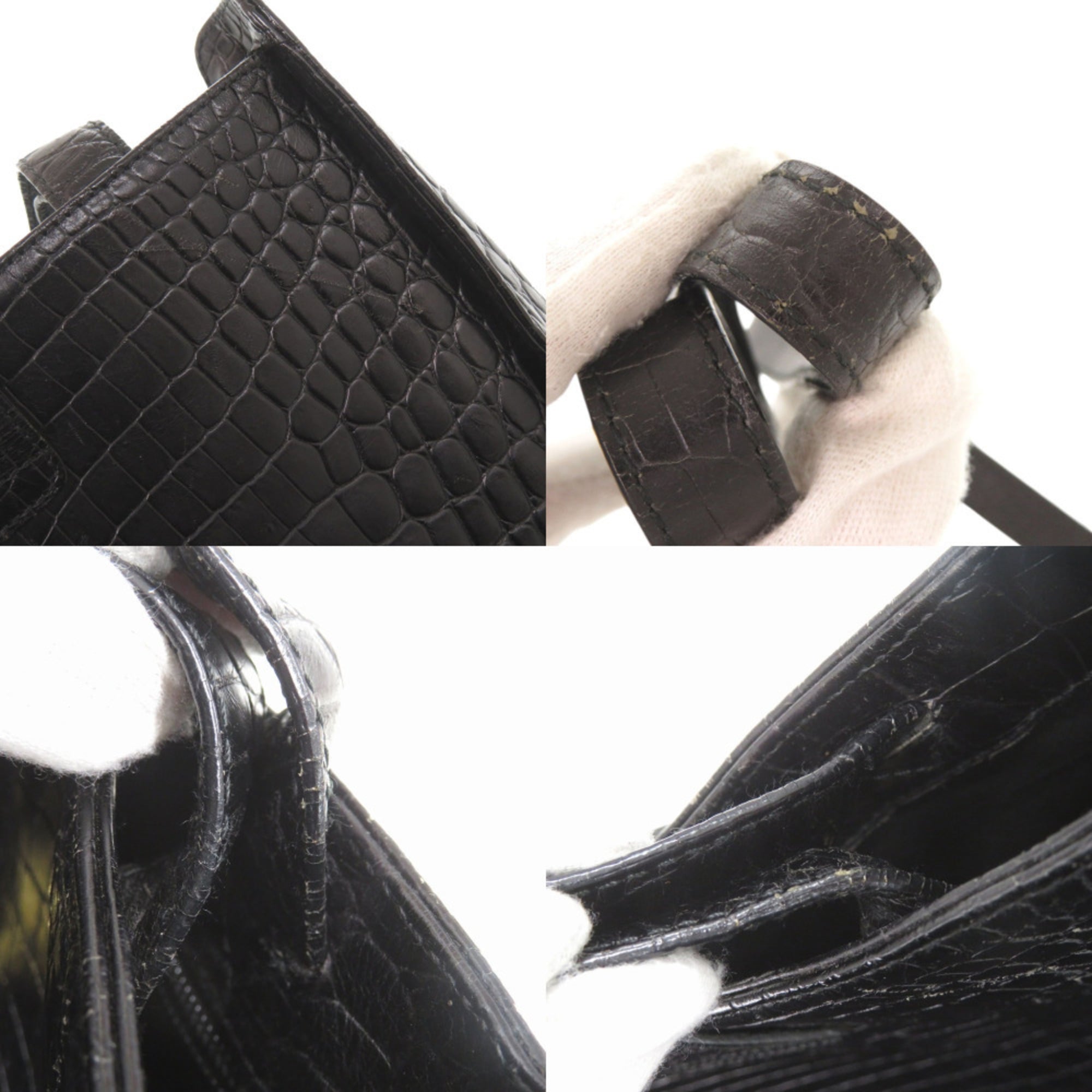Salvatore Ferragamo Black Leather Handbag Shoulder Bag (Pre-Owned)